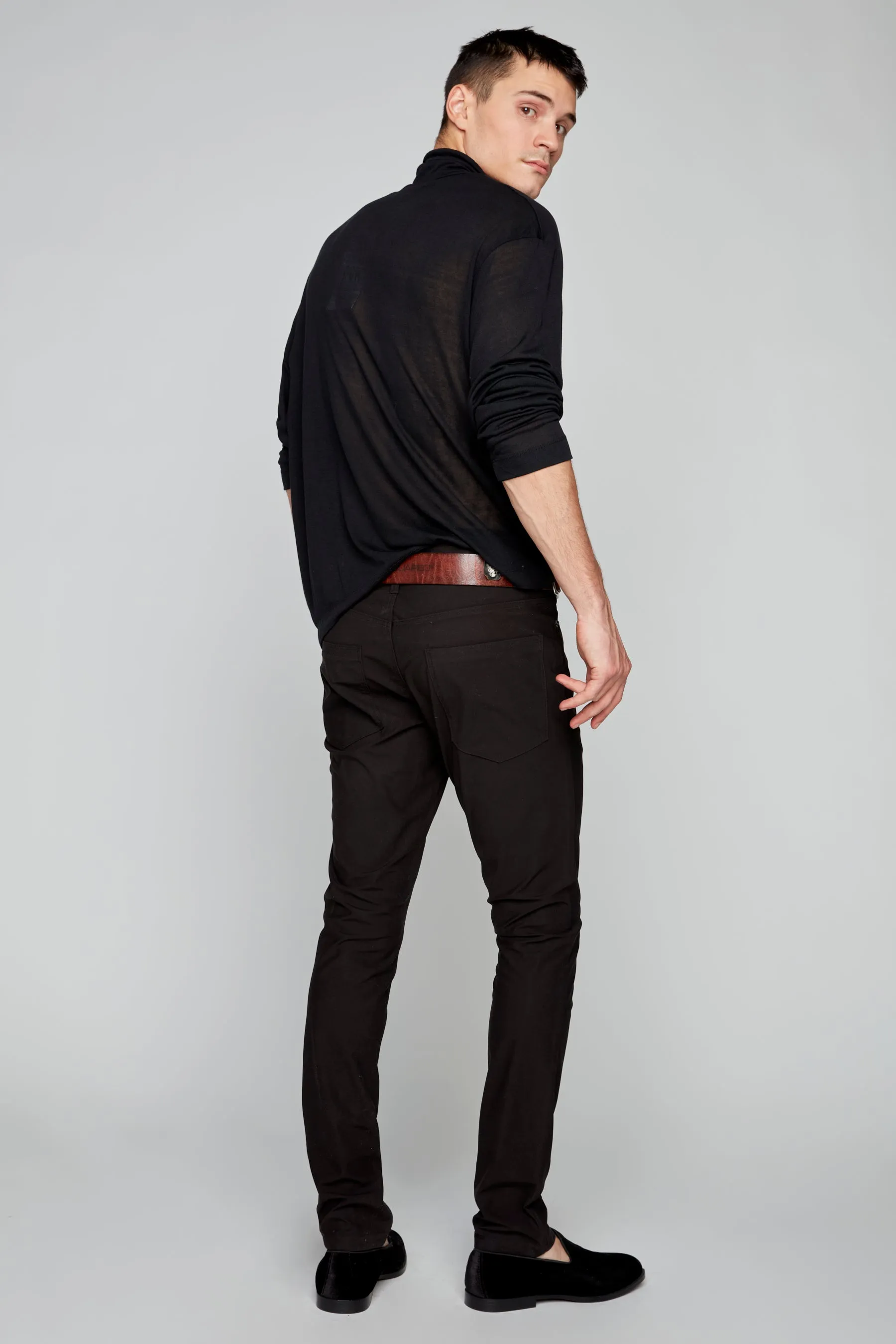 5 Pocket Slim Fit Pants - Black