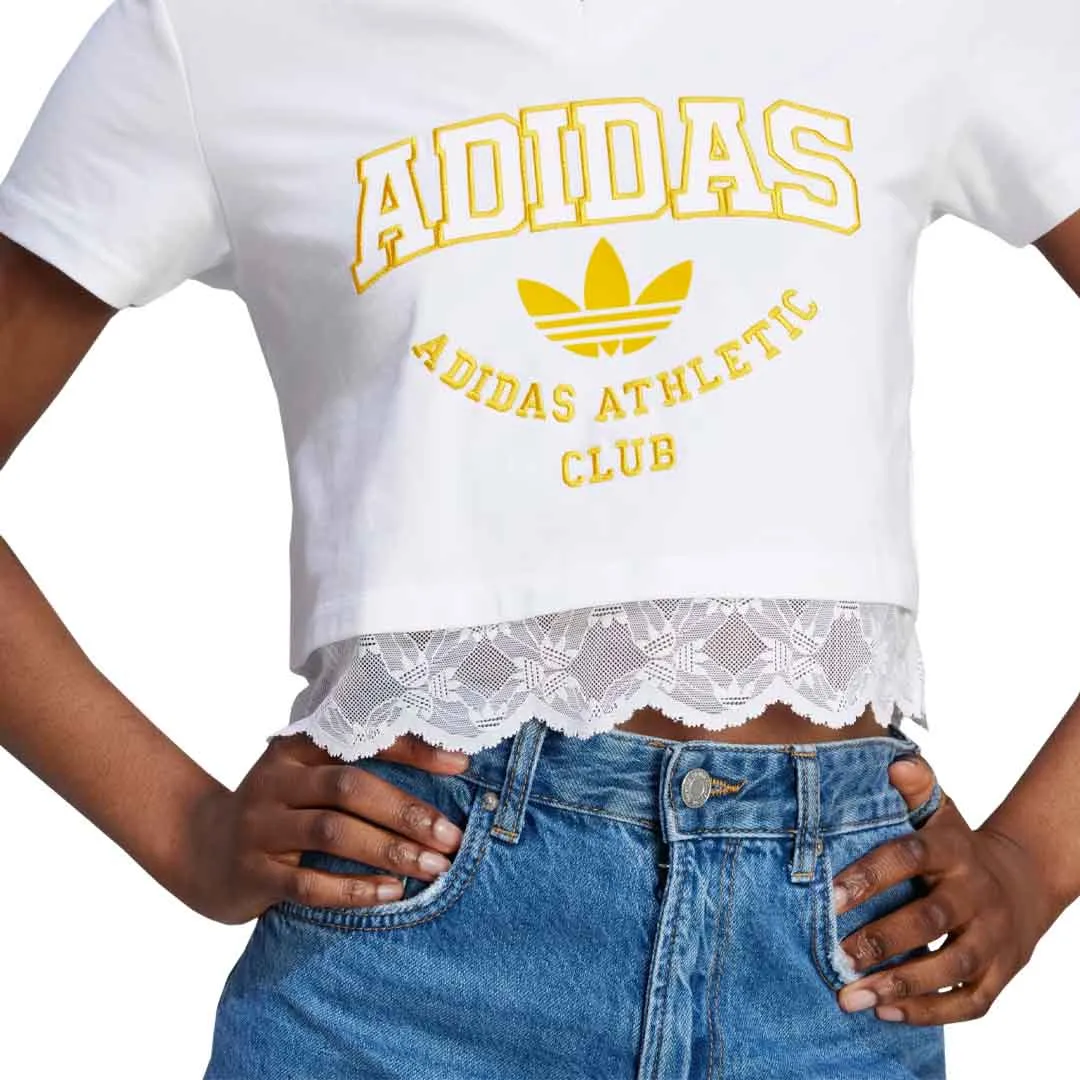 adidas - Women's Originals Cropped Lace Trim T-Shirt (II5608)