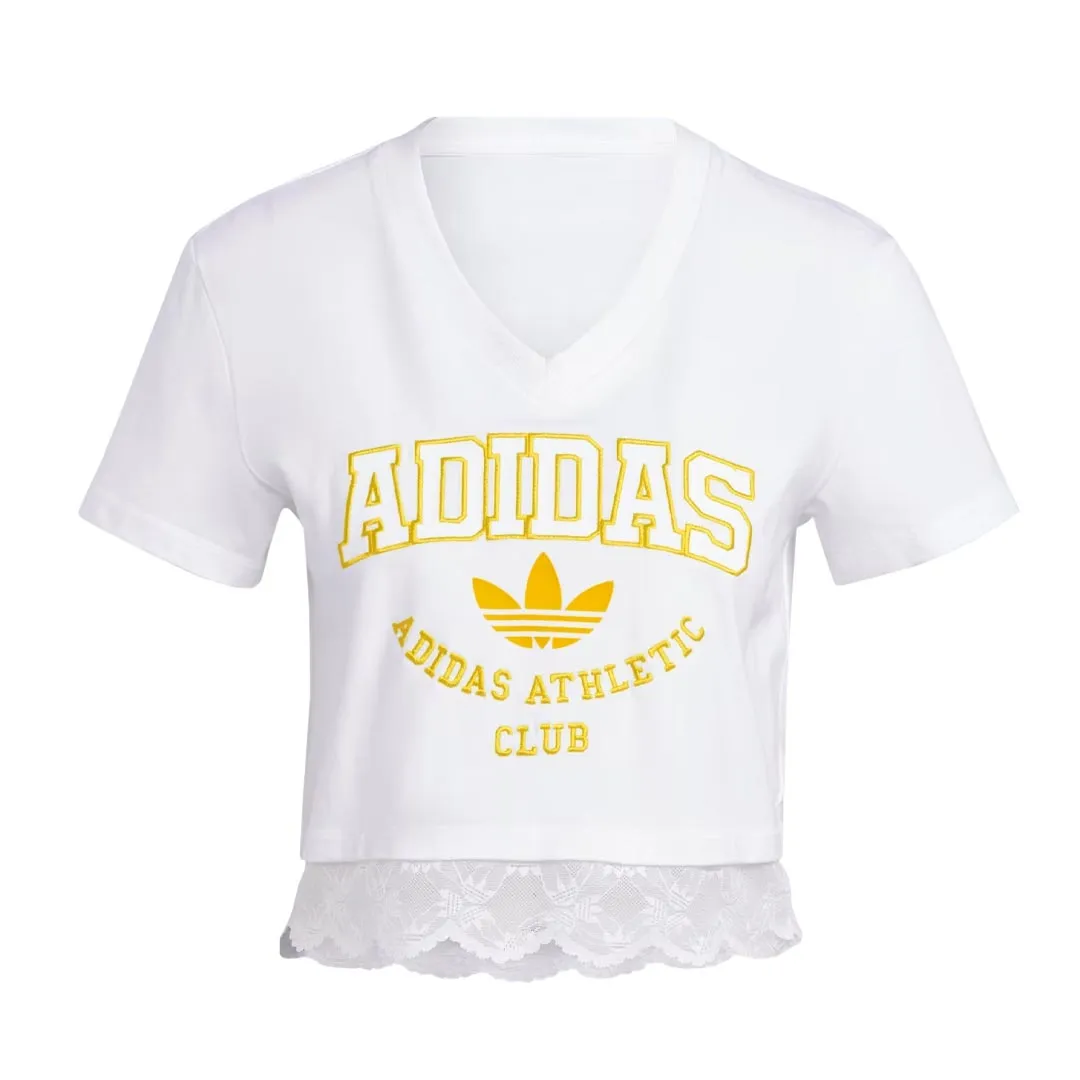 adidas - Women's Originals Cropped Lace Trim T-Shirt (II5608)