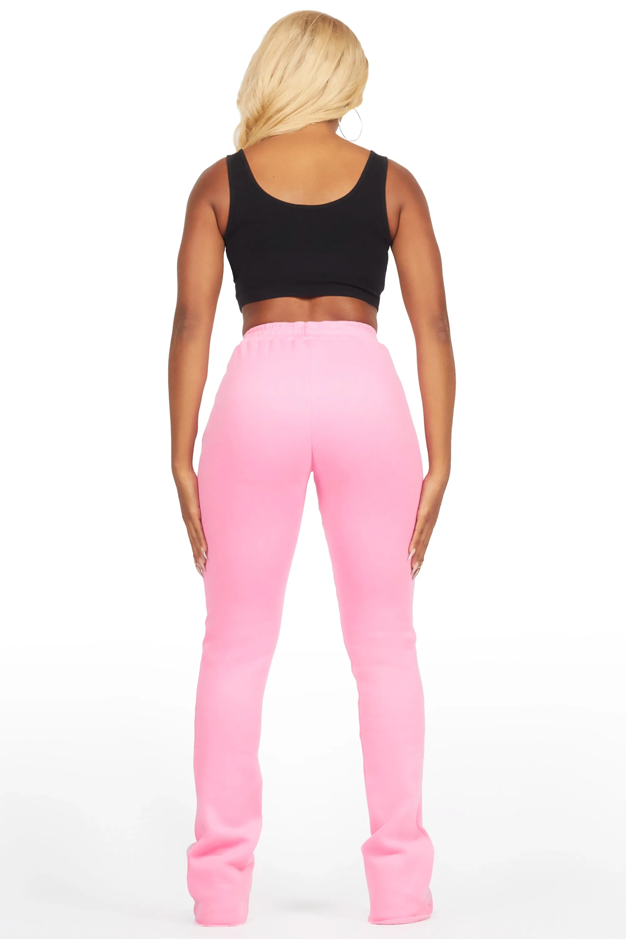 Anastesia Bubblegum Pink Stacked Track Pant