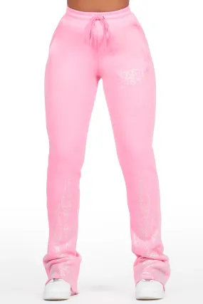 Anastesia Bubblegum Pink Stacked Track Pant