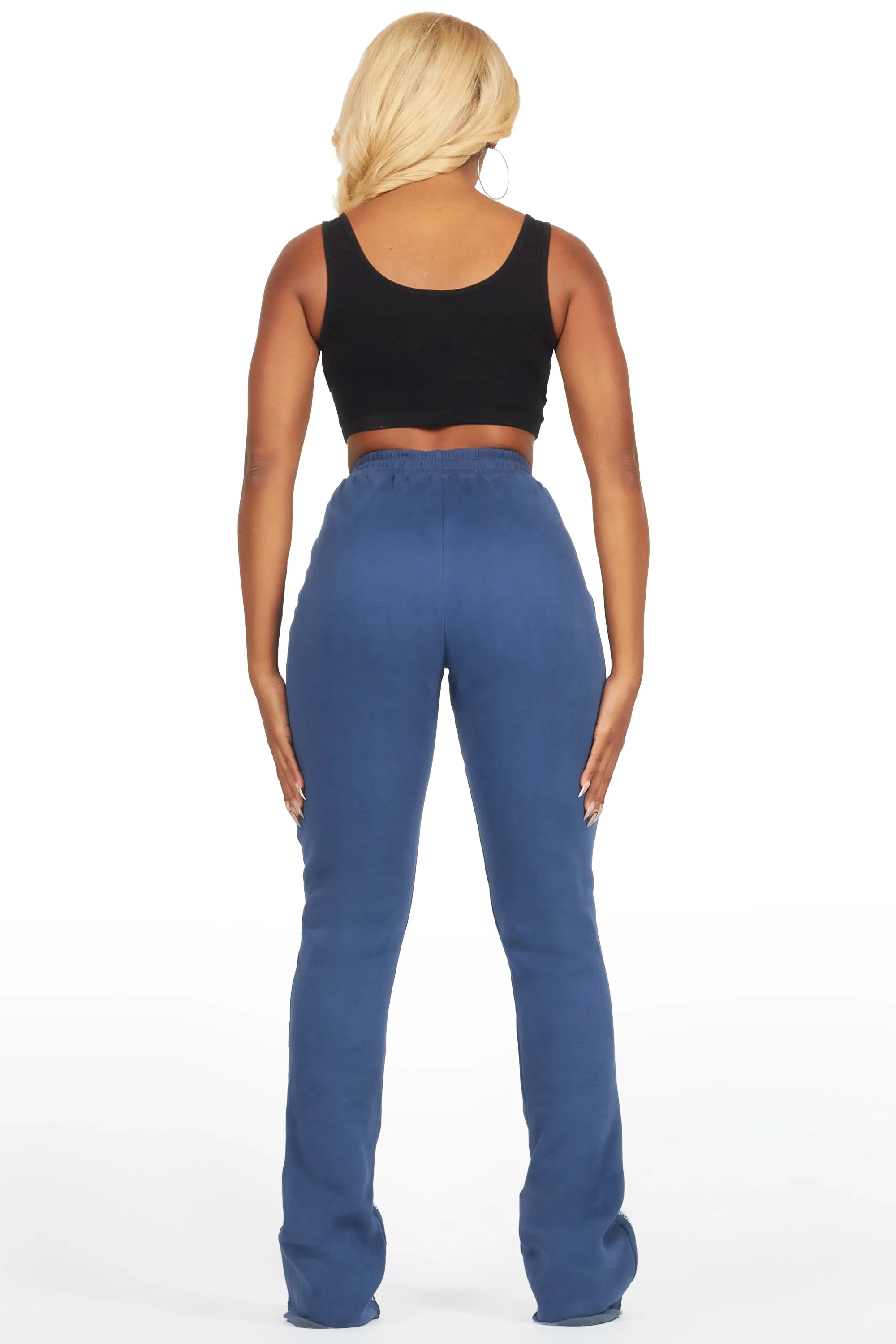 Anastesia Navy Stacked Track Pant