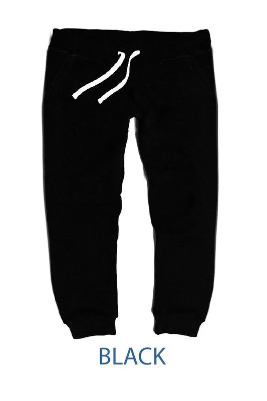 Basic Ladies Capri Jogger in Black PLUS SIZE