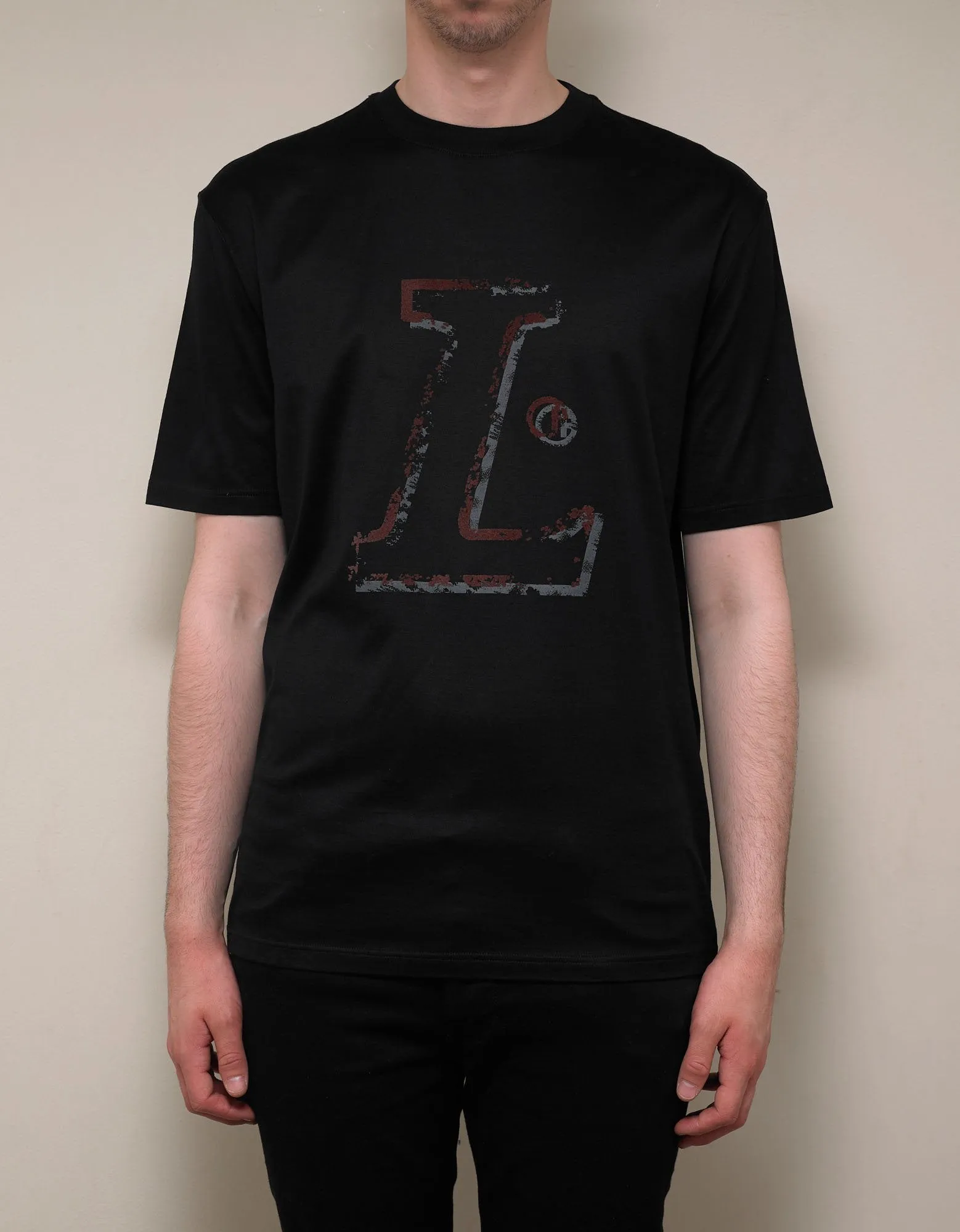 Black L Print T-Shirt