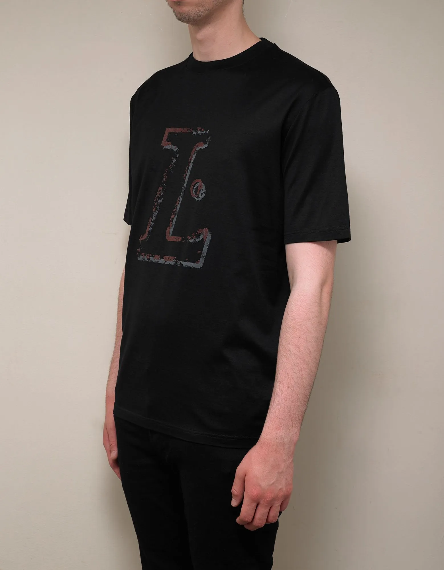 Black L Print T-Shirt