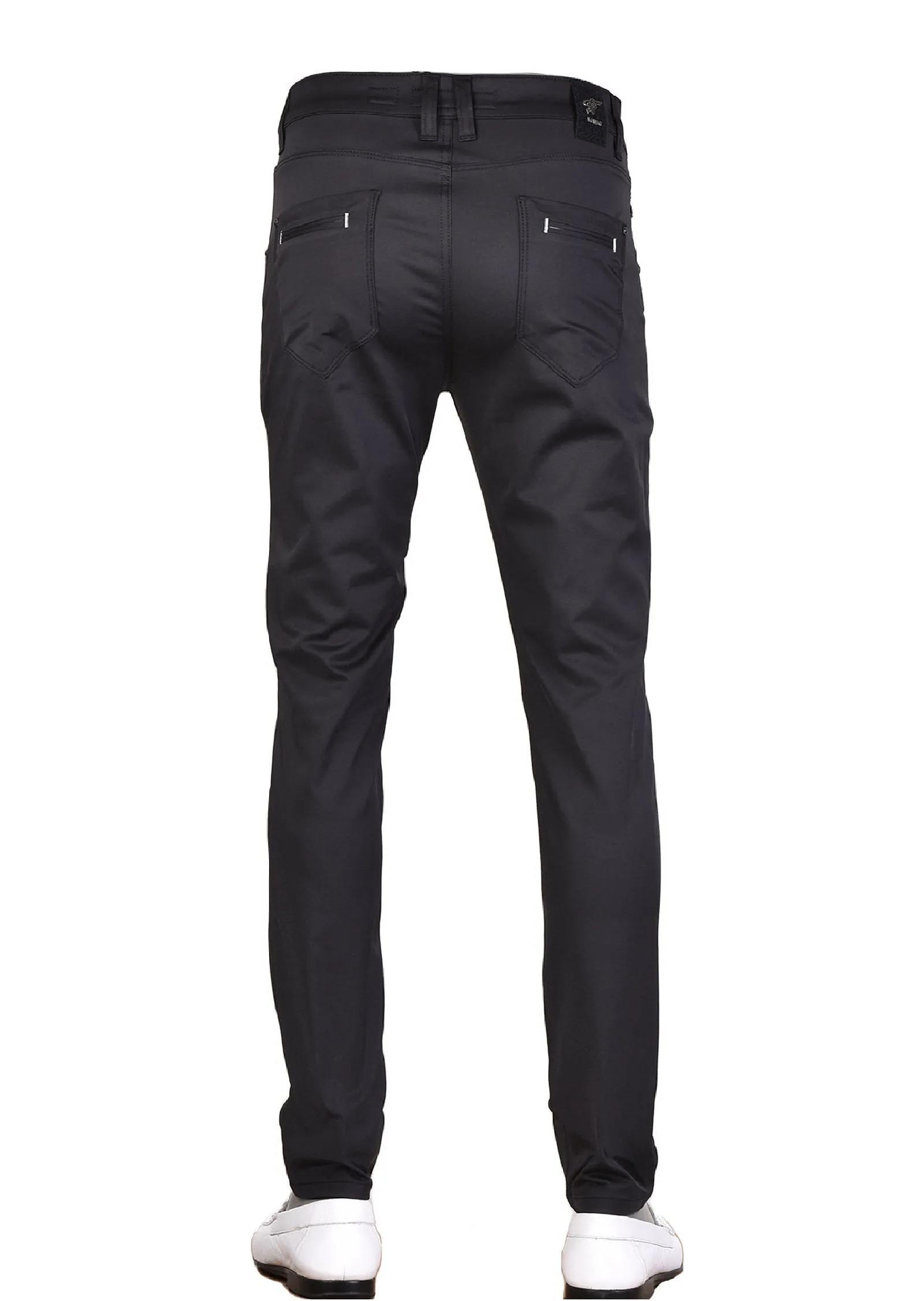 Black Tech Stretchy Zipper Pants