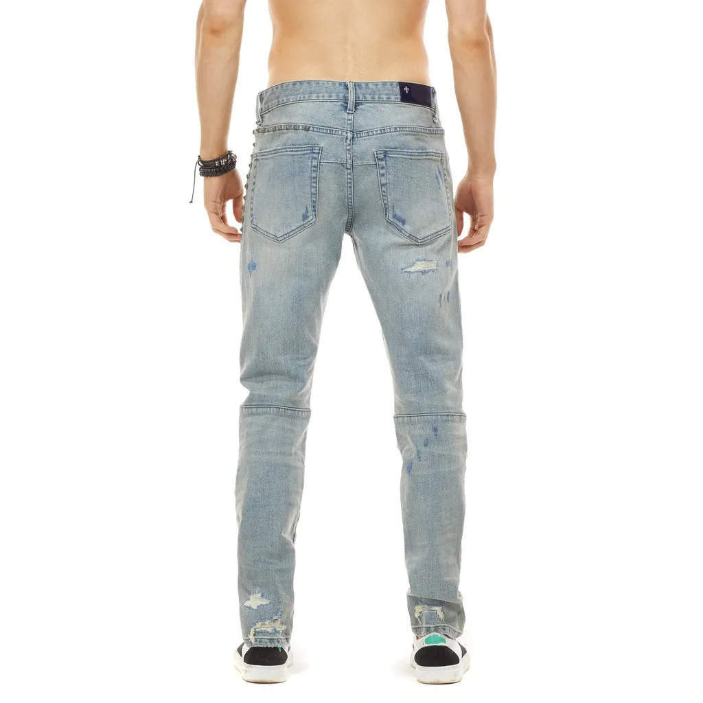 Bleunoir Slim Antique Studded Jeans - Henry Blue