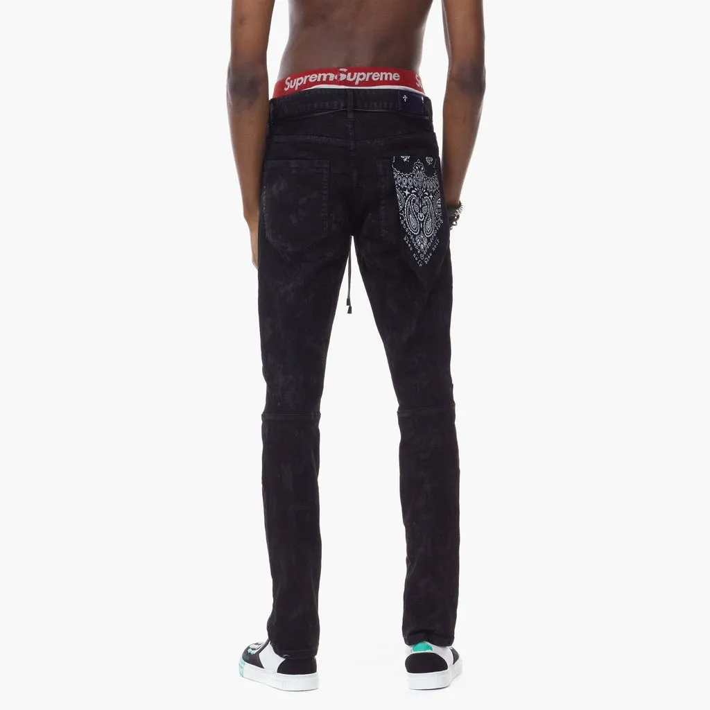 Bleunoir Slim Painted Effect Ripoff Jeans - Steel Black