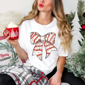 Christmas Snack Cake Bow Wholesale Comfort Color Graphic Tee - Fast Shipping