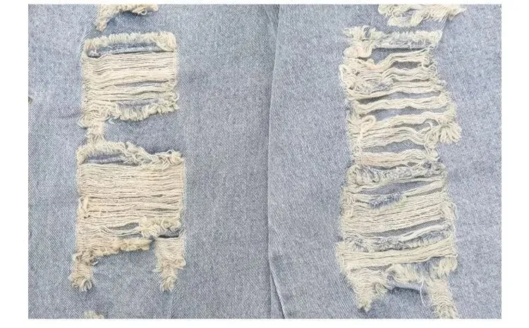 Cross-Laced Distressed Jeans