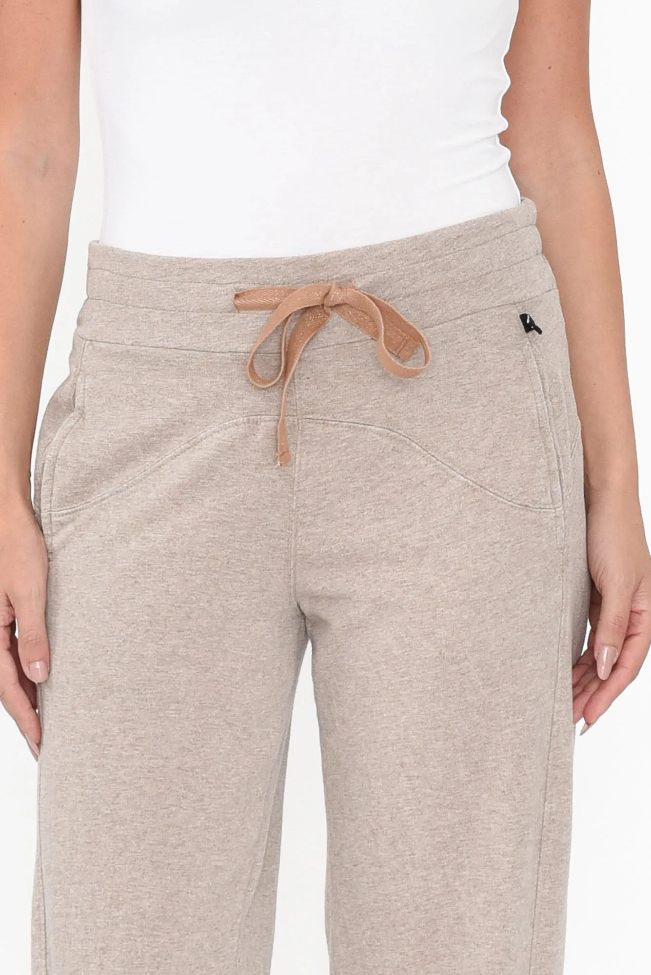 Dalton Beige Cotton Track Pants