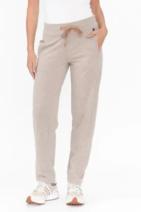 Dalton Beige Cotton Track Pants