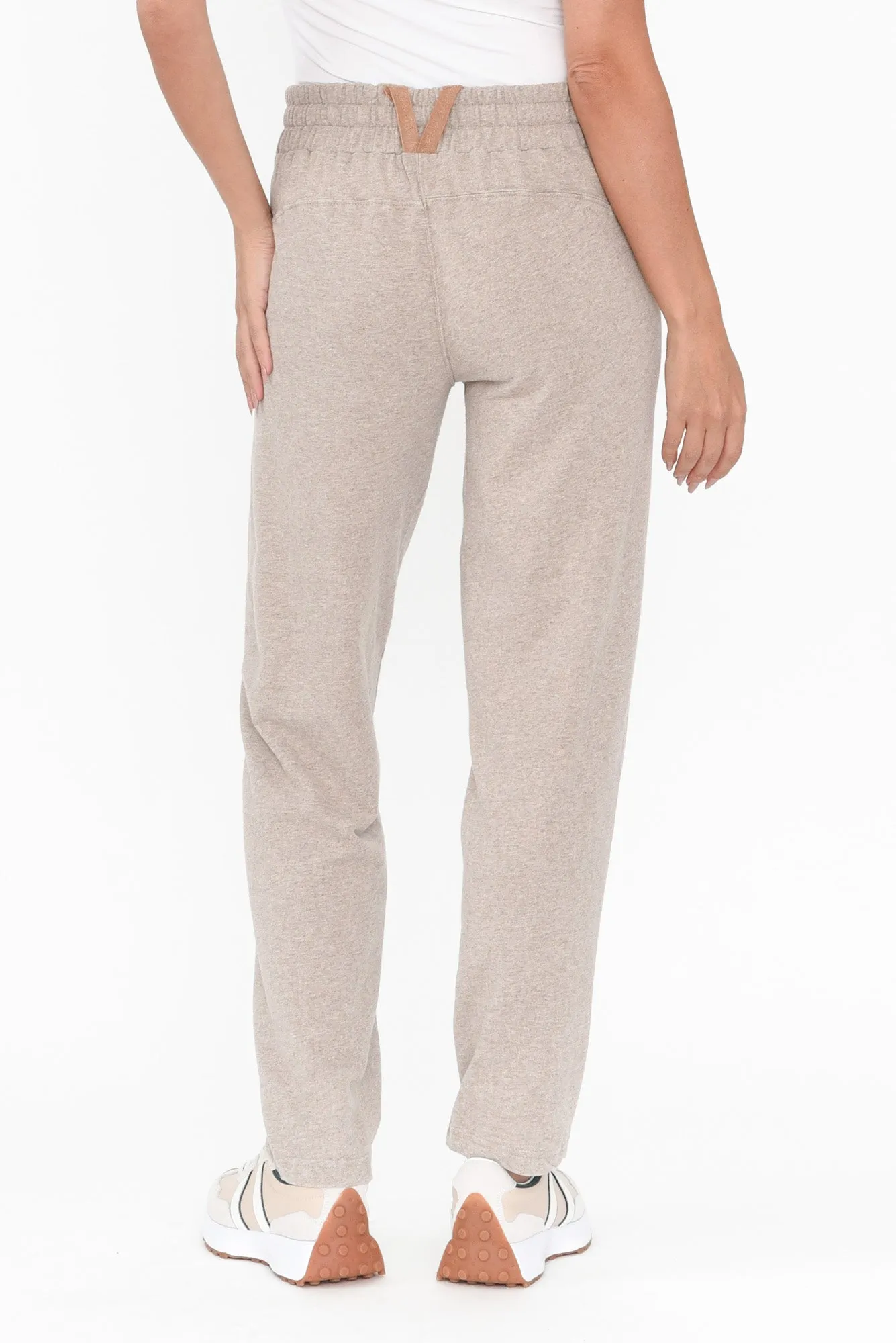 Dalton Beige Cotton Track Pants