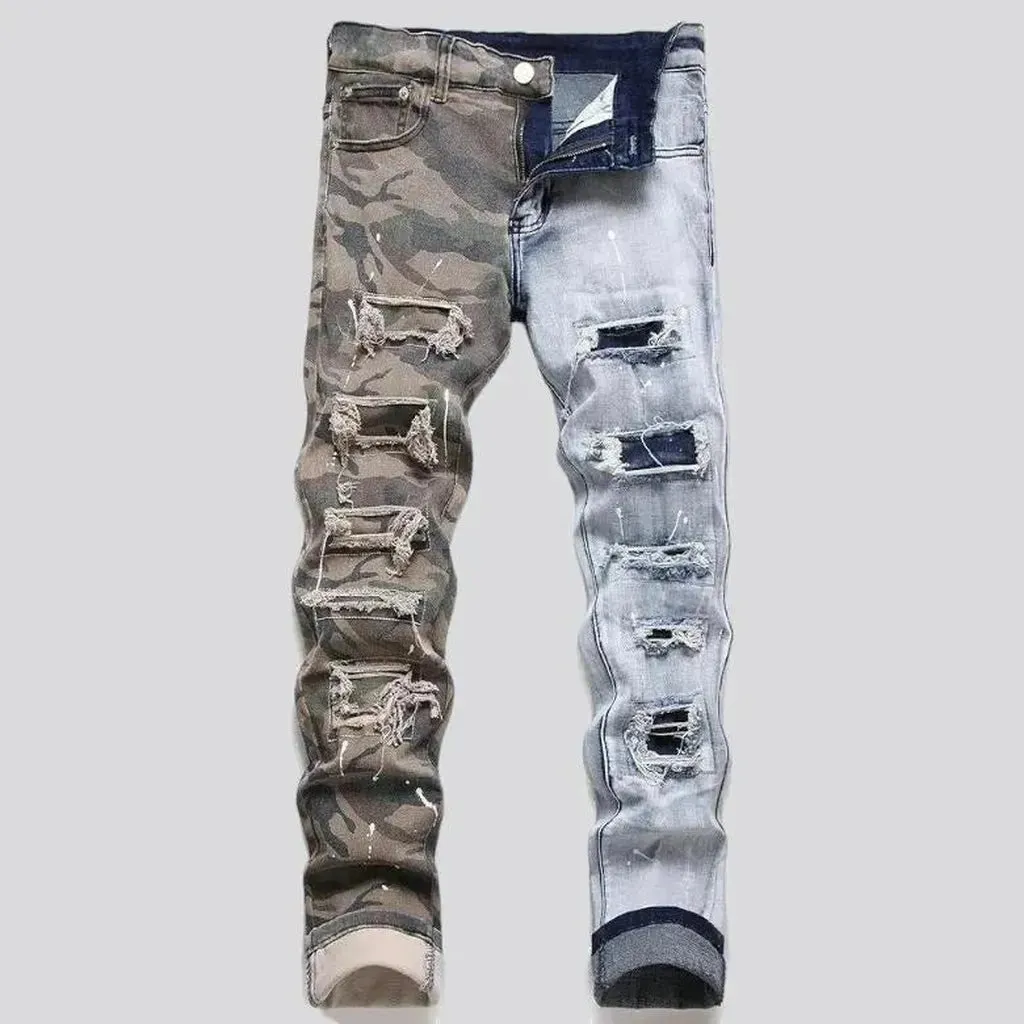 Distressed men's skinny jeans