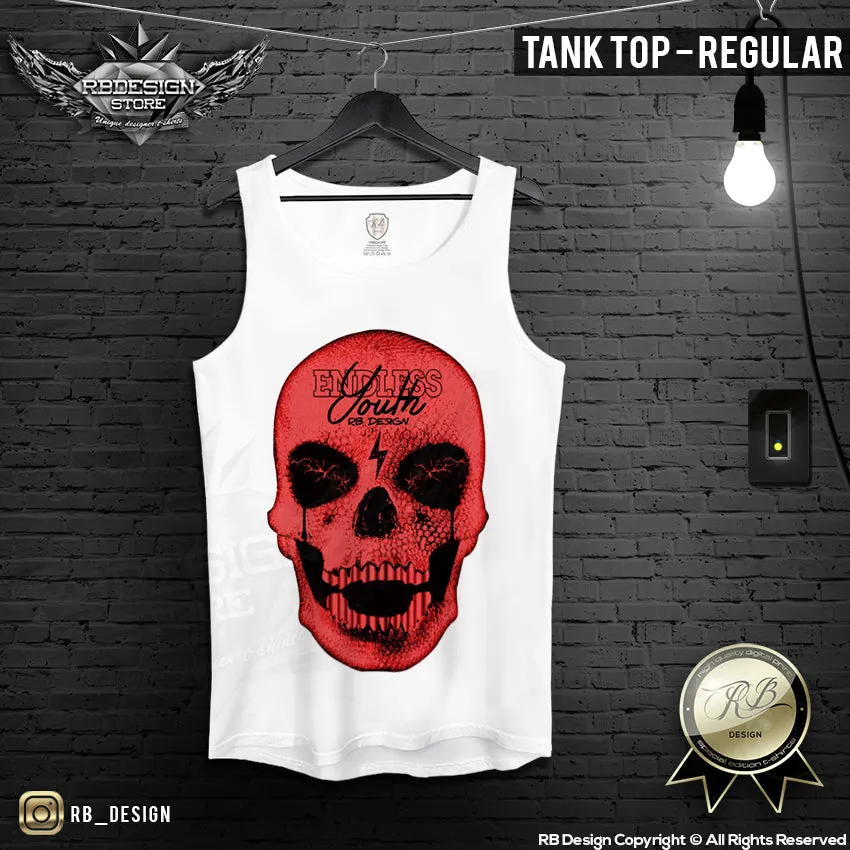 Endless Youth Men's RED Diamond Skull T-shirt RB Design Tank Top MD495 R