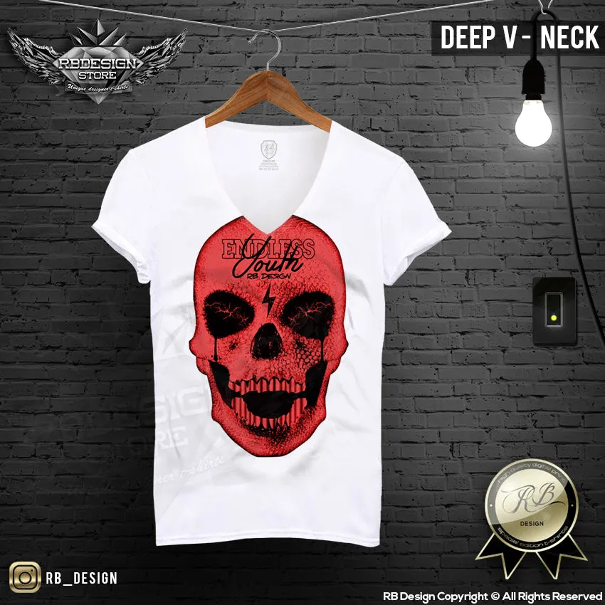 Endless Youth Men's RED Diamond Skull T-shirt RB Design Tank Top MD495 R