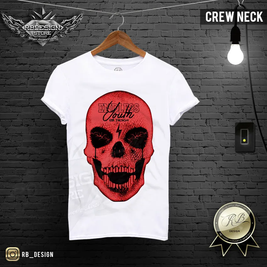 Endless Youth Men's RED Diamond Skull T-shirt RB Design Tank Top MD495 R