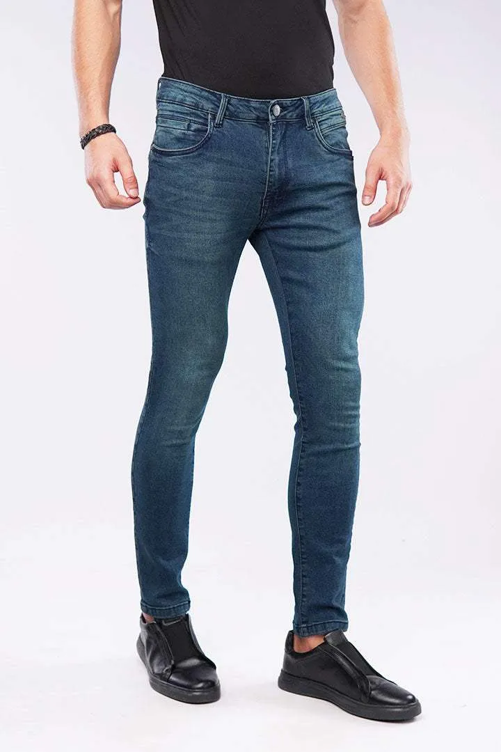 Faded Slim Fit Denim - Vintage Blue