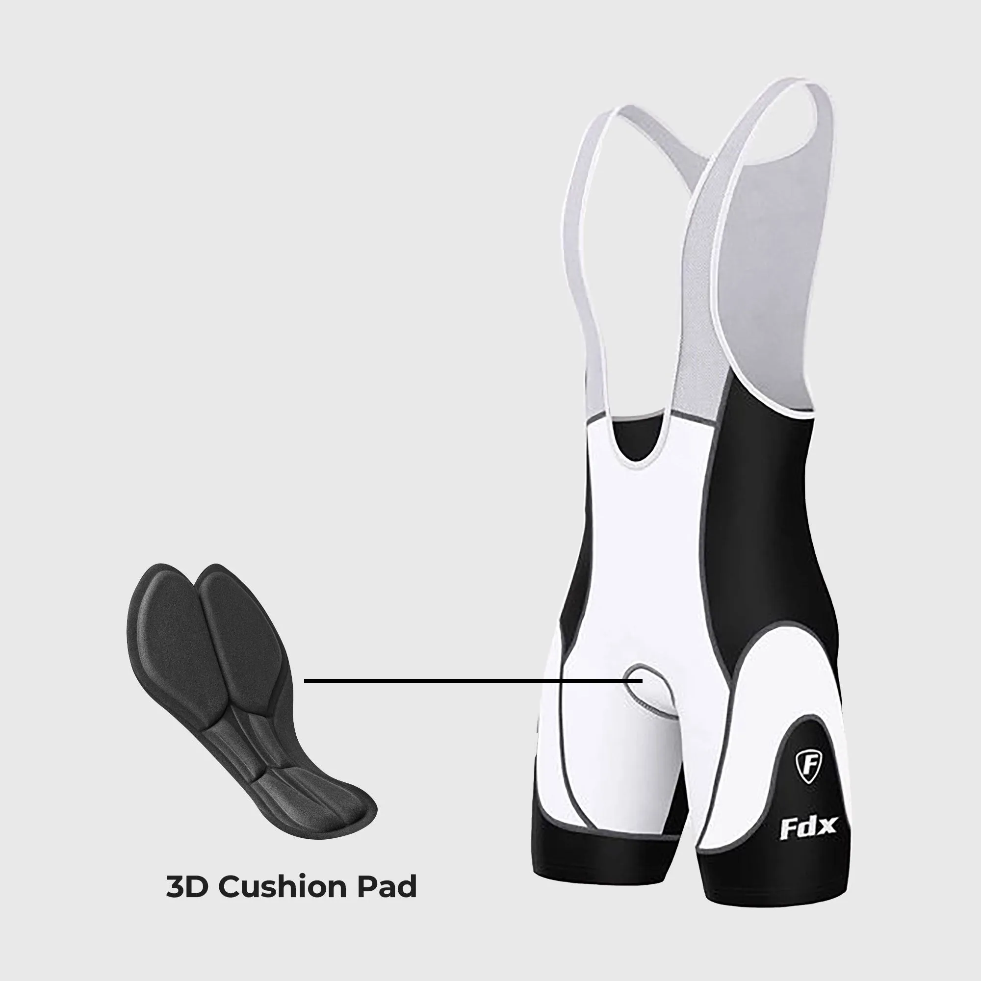 Fdx Windrift White Men's & Boy's Padded Summer Cycling Bib Shorts