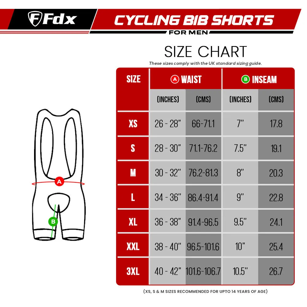 Fdx Windrift White Men's & Boy's Padded Summer Cycling Bib Shorts