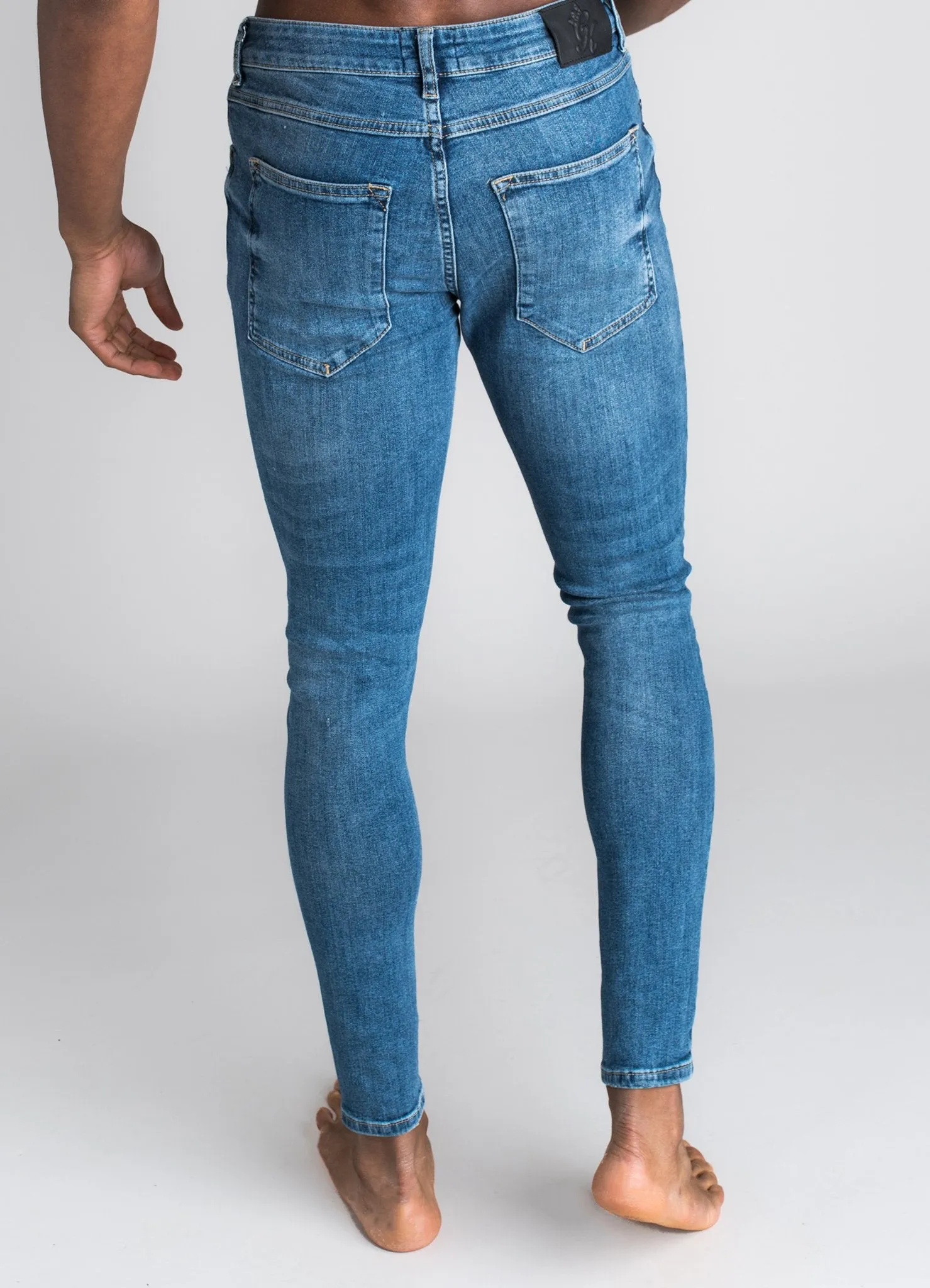 GK Skinny Denim Jean Rip and Repair - Mid Wash 001