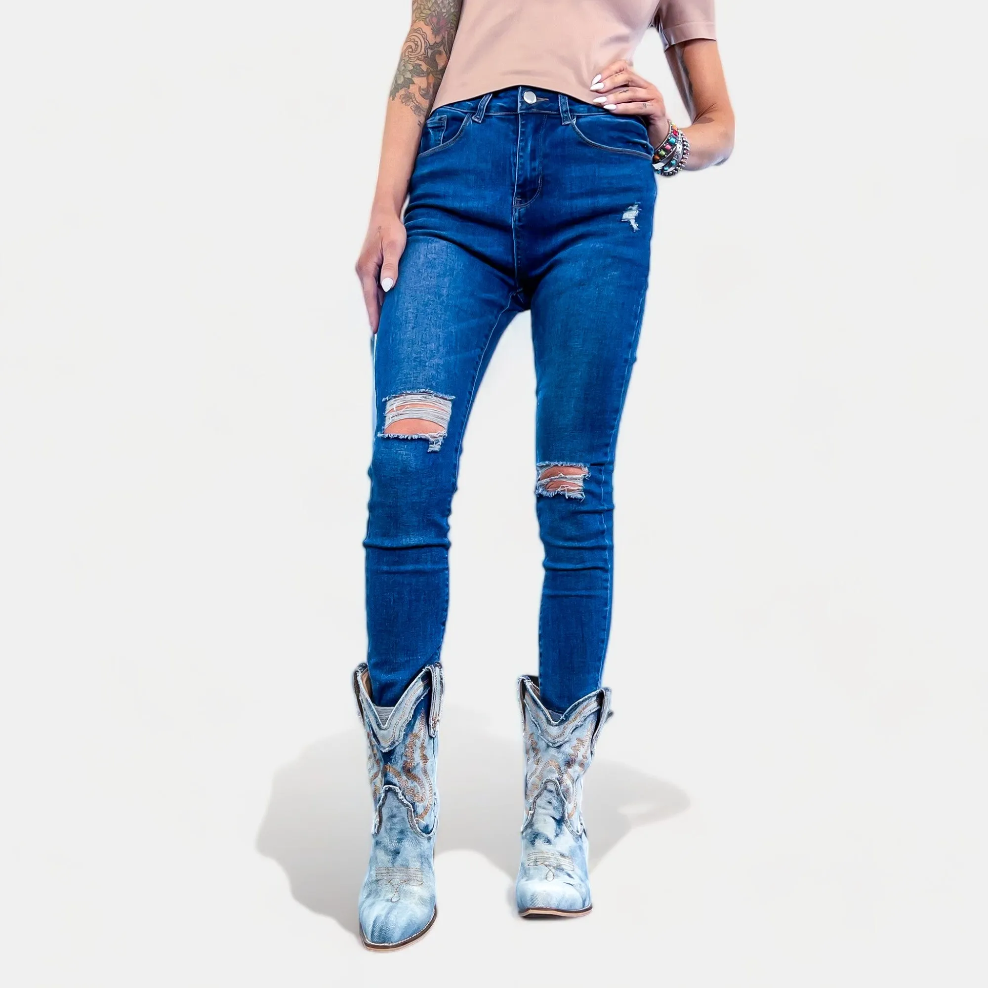 GP1003 Distressed Skinny Jeans [NO RETURNS]