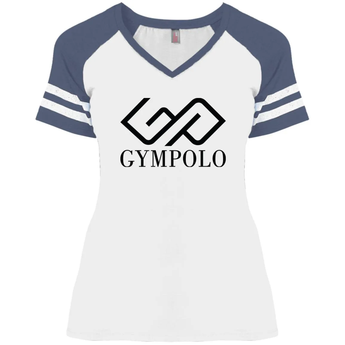 GYMPOLO BLACK COLOR  (PNG) copy DM476 Ladies' Game V-Neck T-Shirt