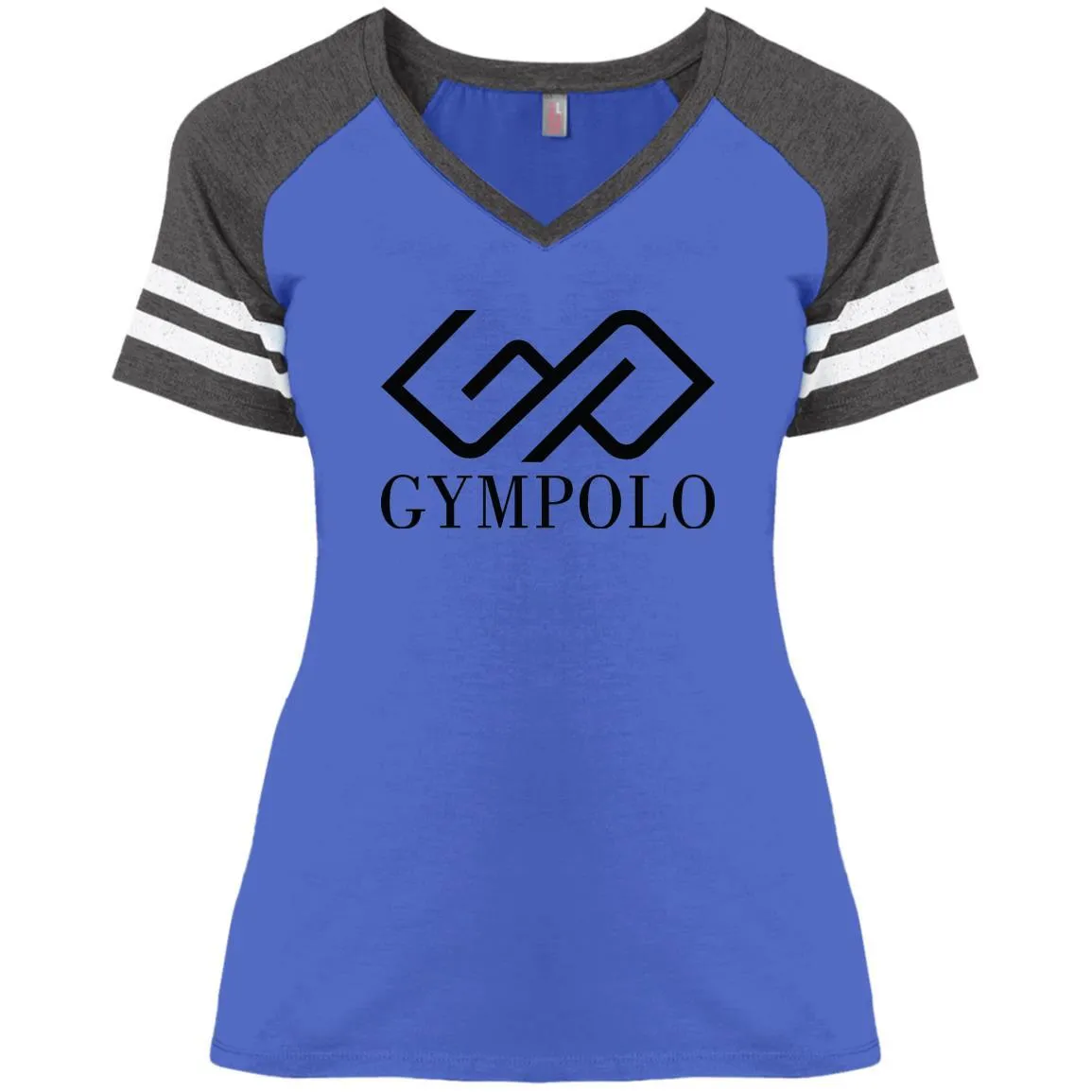 GYMPOLO BLACK COLOR  (PNG) copy DM476 Ladies' Game V-Neck T-Shirt