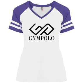 GYMPOLO BLACK COLOR  (PNG) copy DM476 Ladies' Game V-Neck T-Shirt