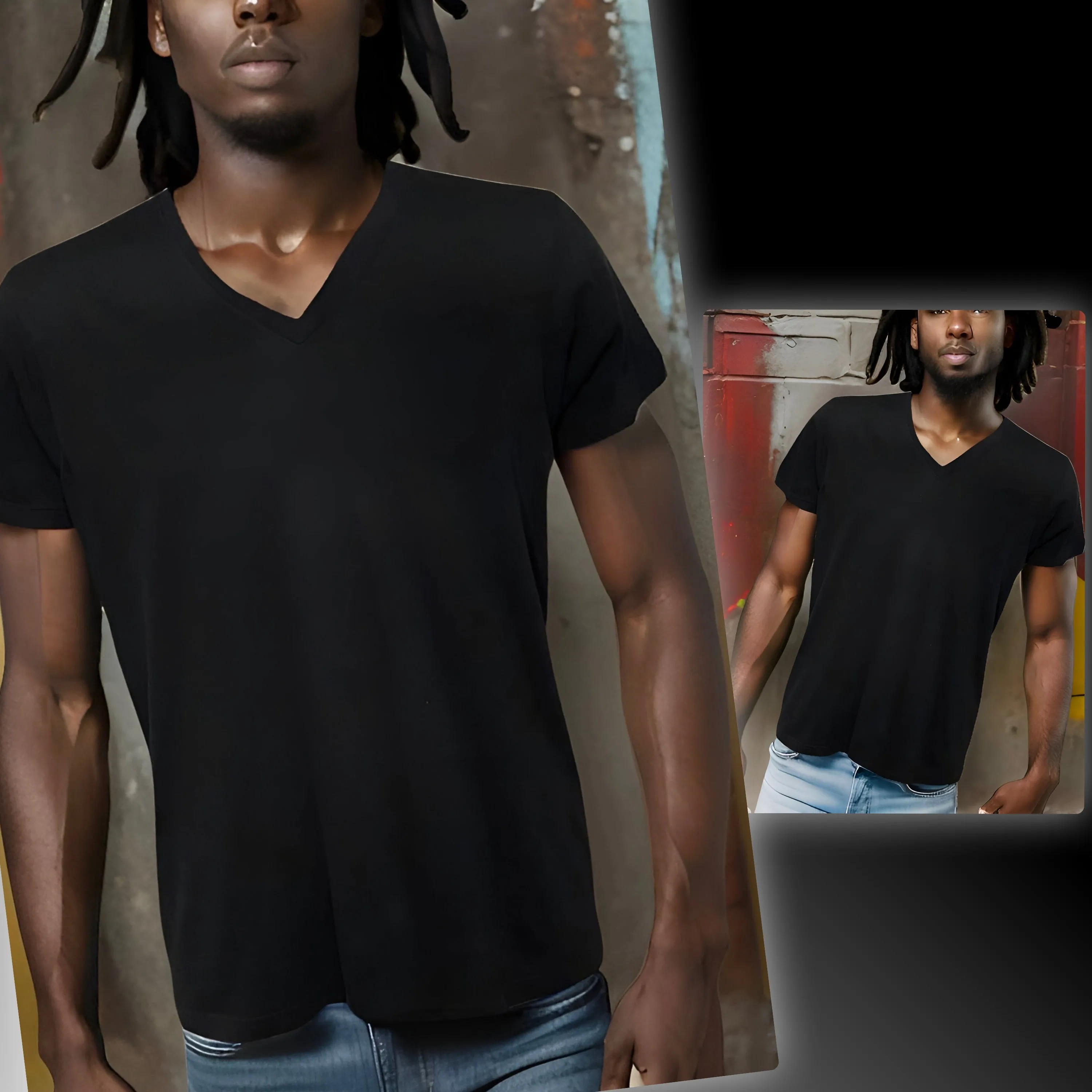 ^HANES^ V-neck cotton t-shirts