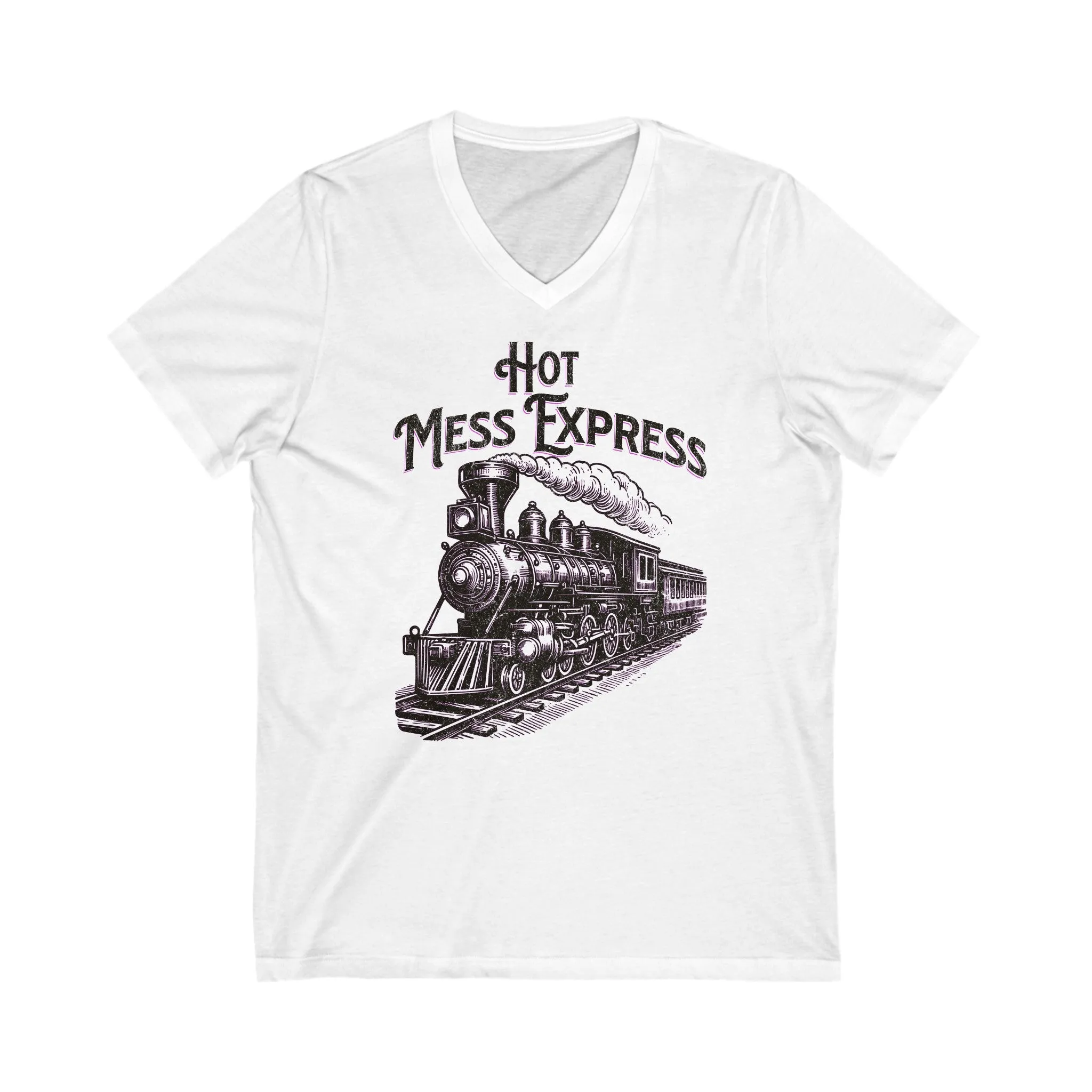 Hot Mess Express Unisex Jersey Short Sleeve V-Neck Tee