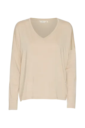 Joline LS V-neck - Sesame