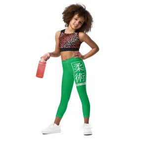 Kids' Girls Yoga Pants Workout Leggings Jiu-Jitsu 009 - Jade