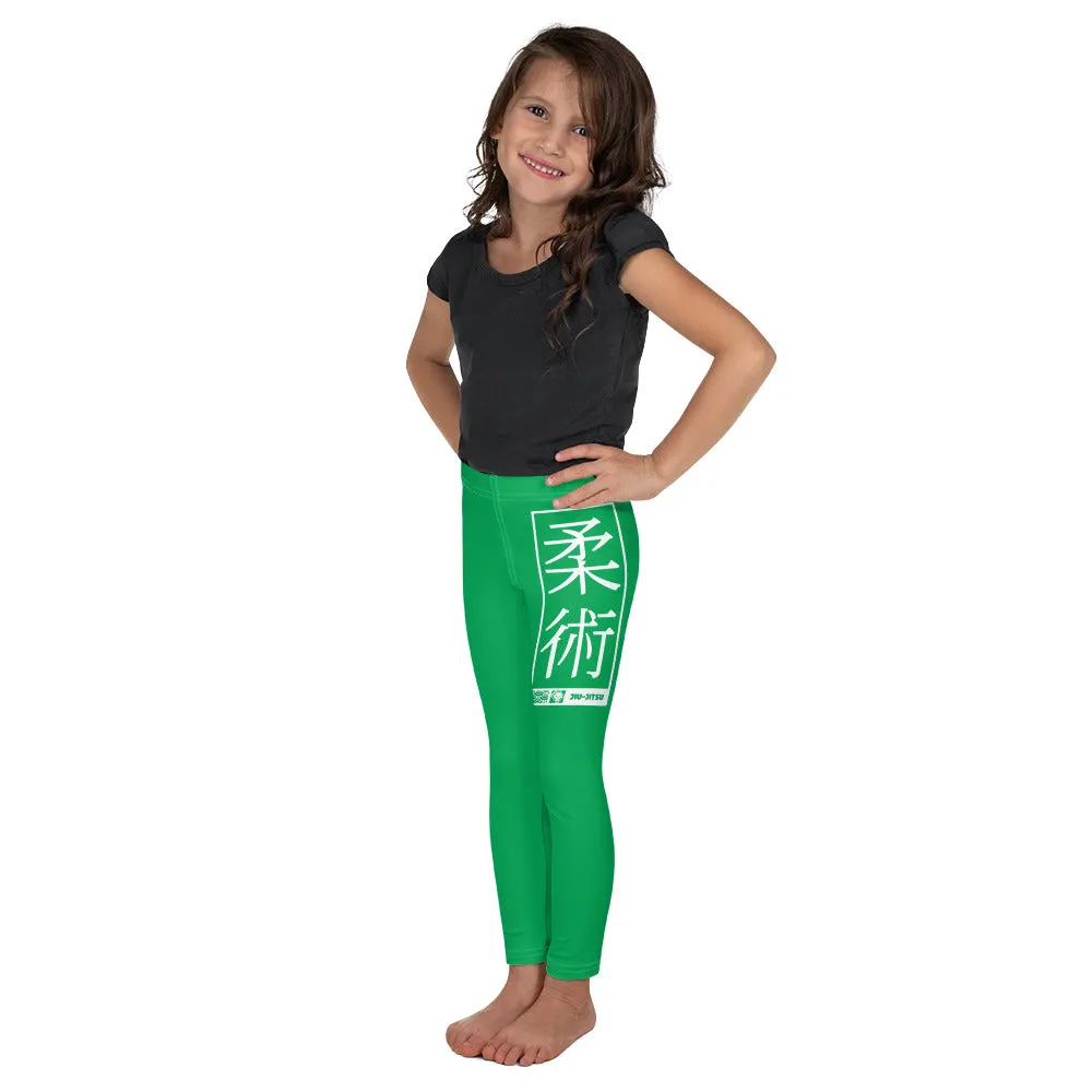 Kids' Girls Yoga Pants Workout Leggings Jiu-Jitsu 009 - Jade