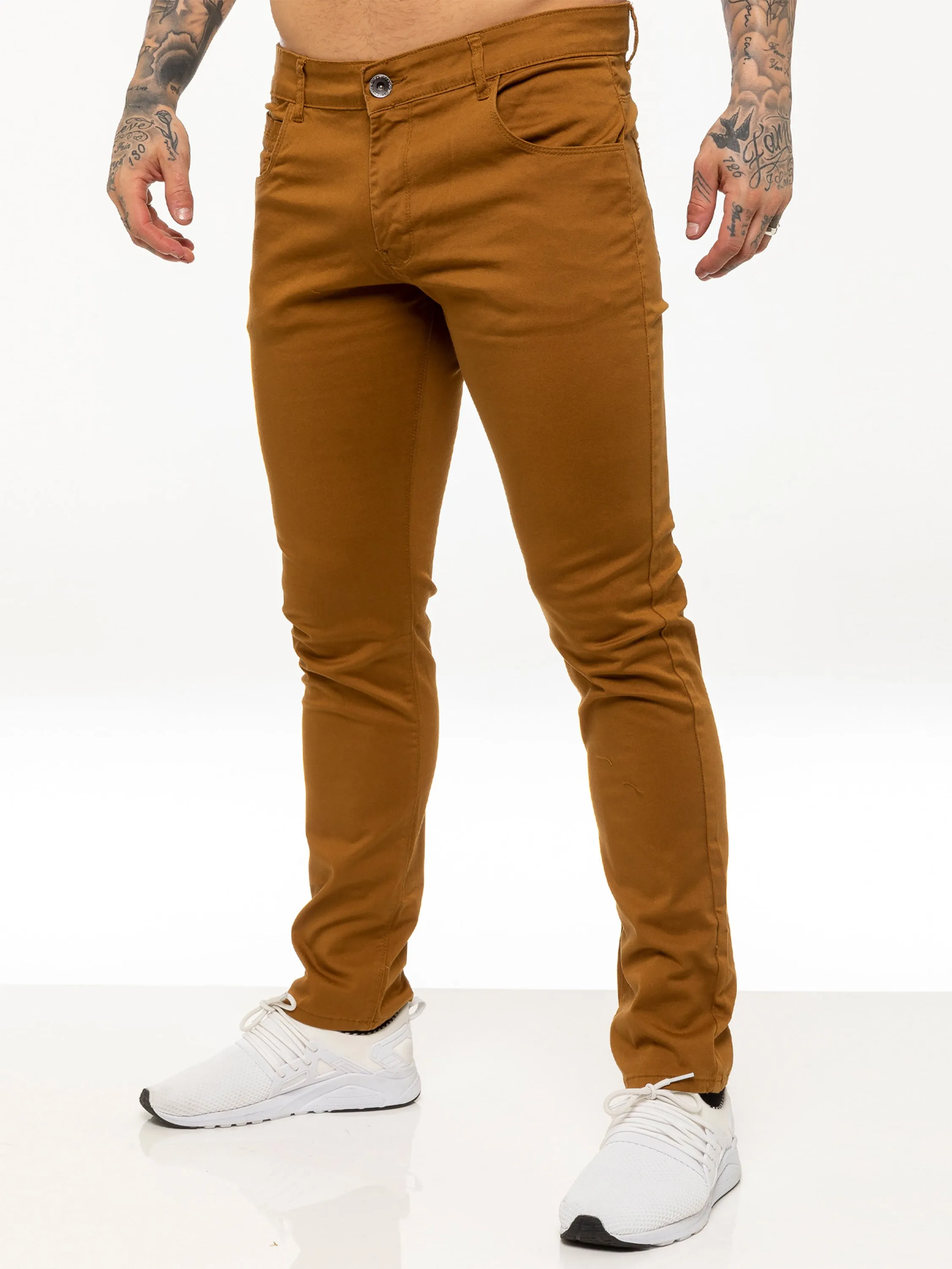 Kruze | Mens Slim Fit Stretch Chinos