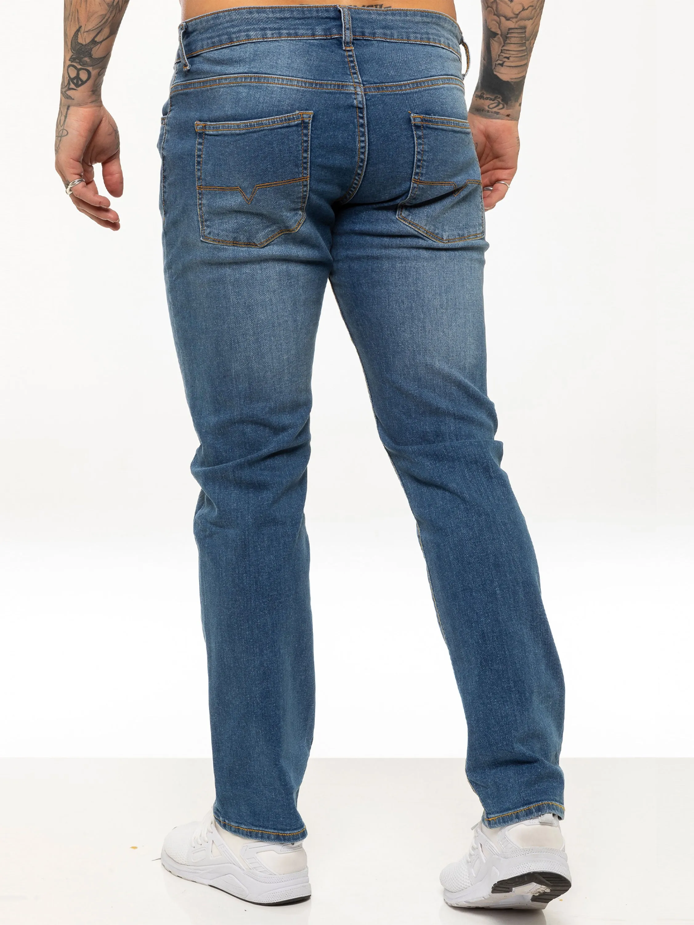 Kruze | Mens Straight Leg Stretch Jeans