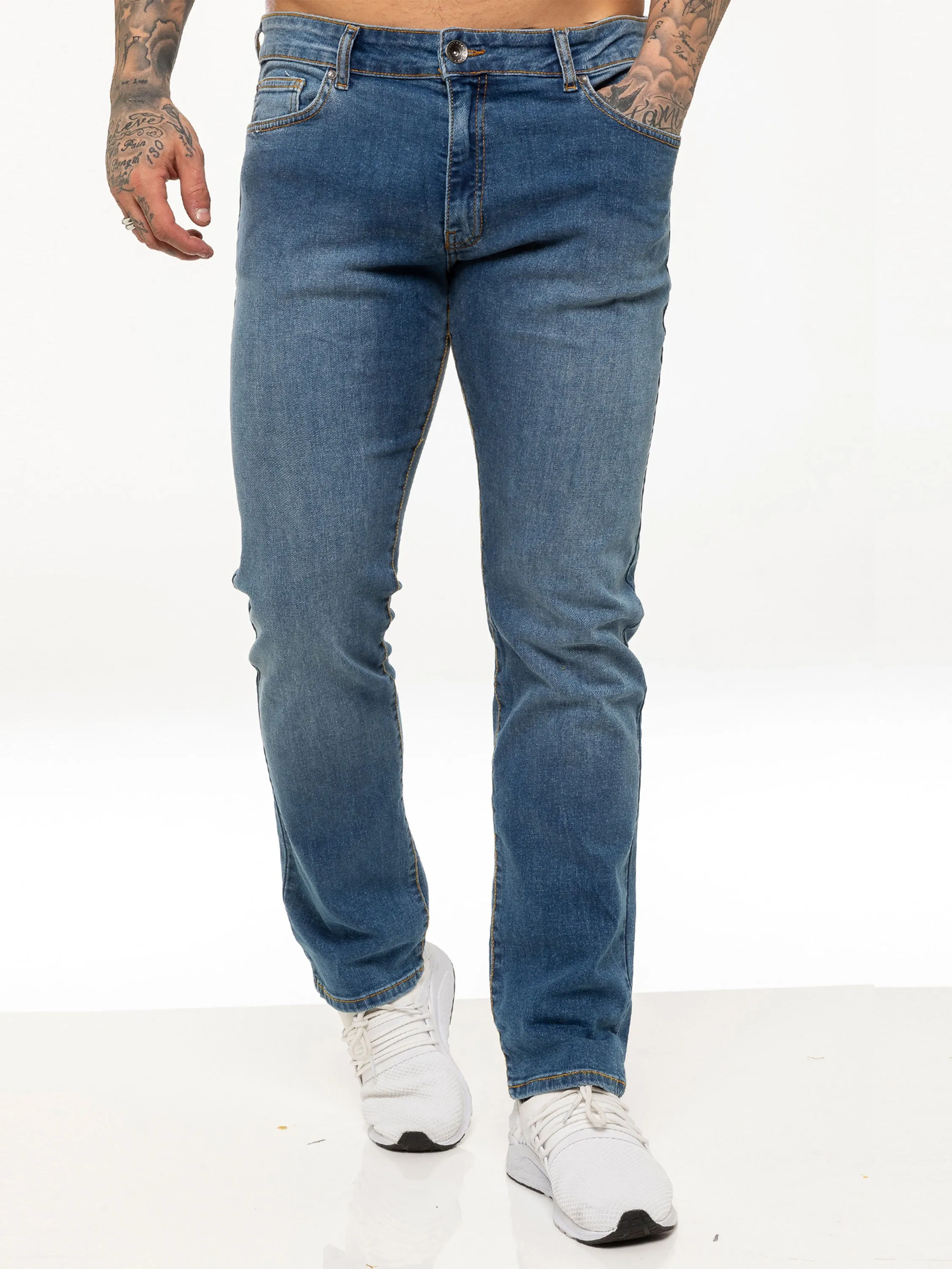 Kruze | Mens Straight Leg Stretch Jeans