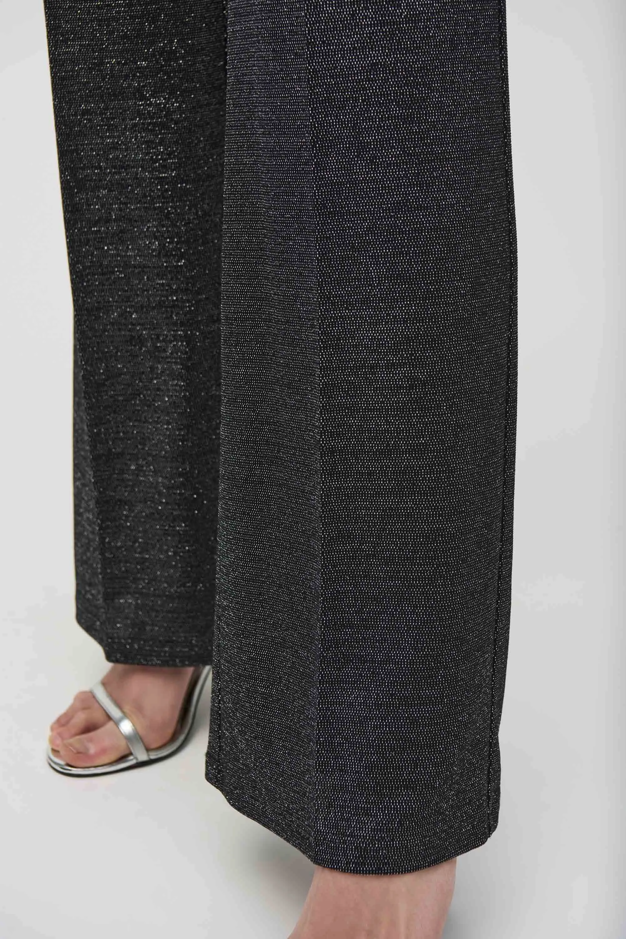 Lurex Knit Wide-Leg Pants