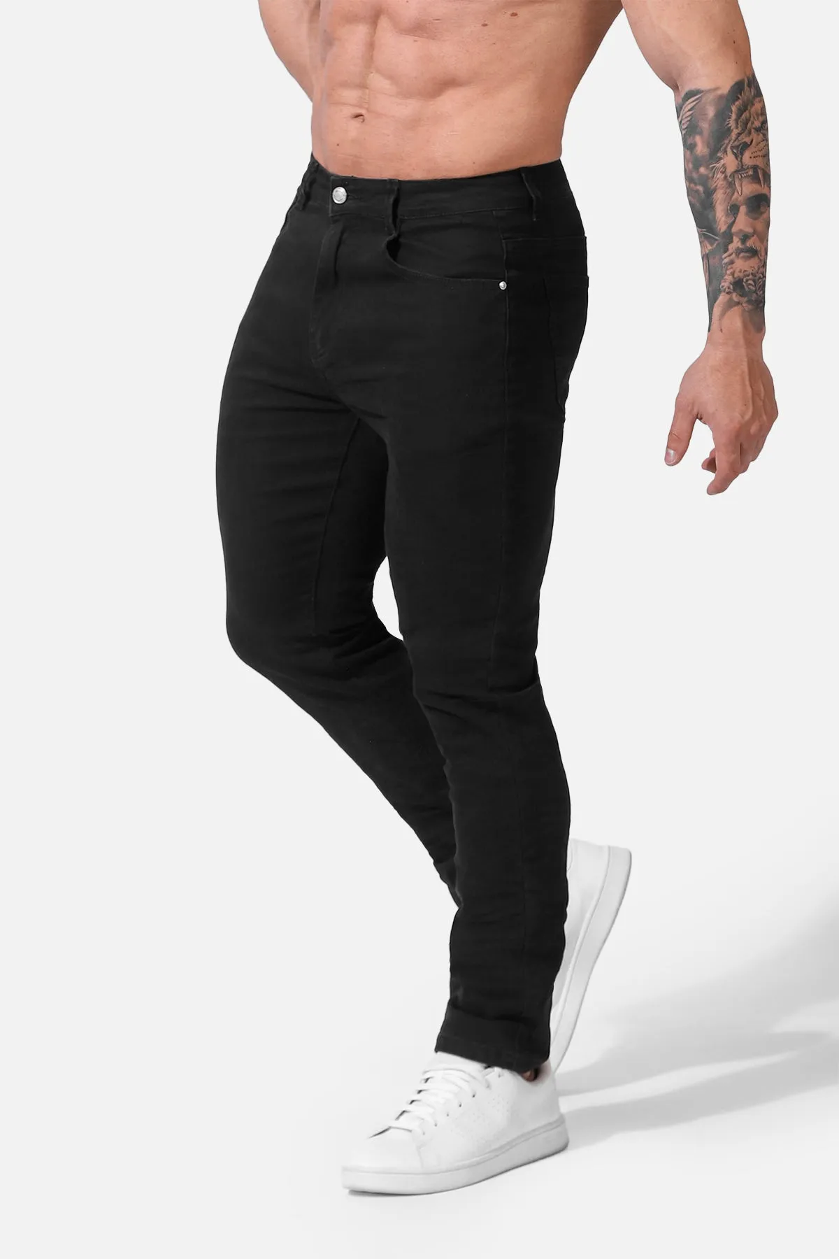 Men's Fitted Stretchy Pants - Black