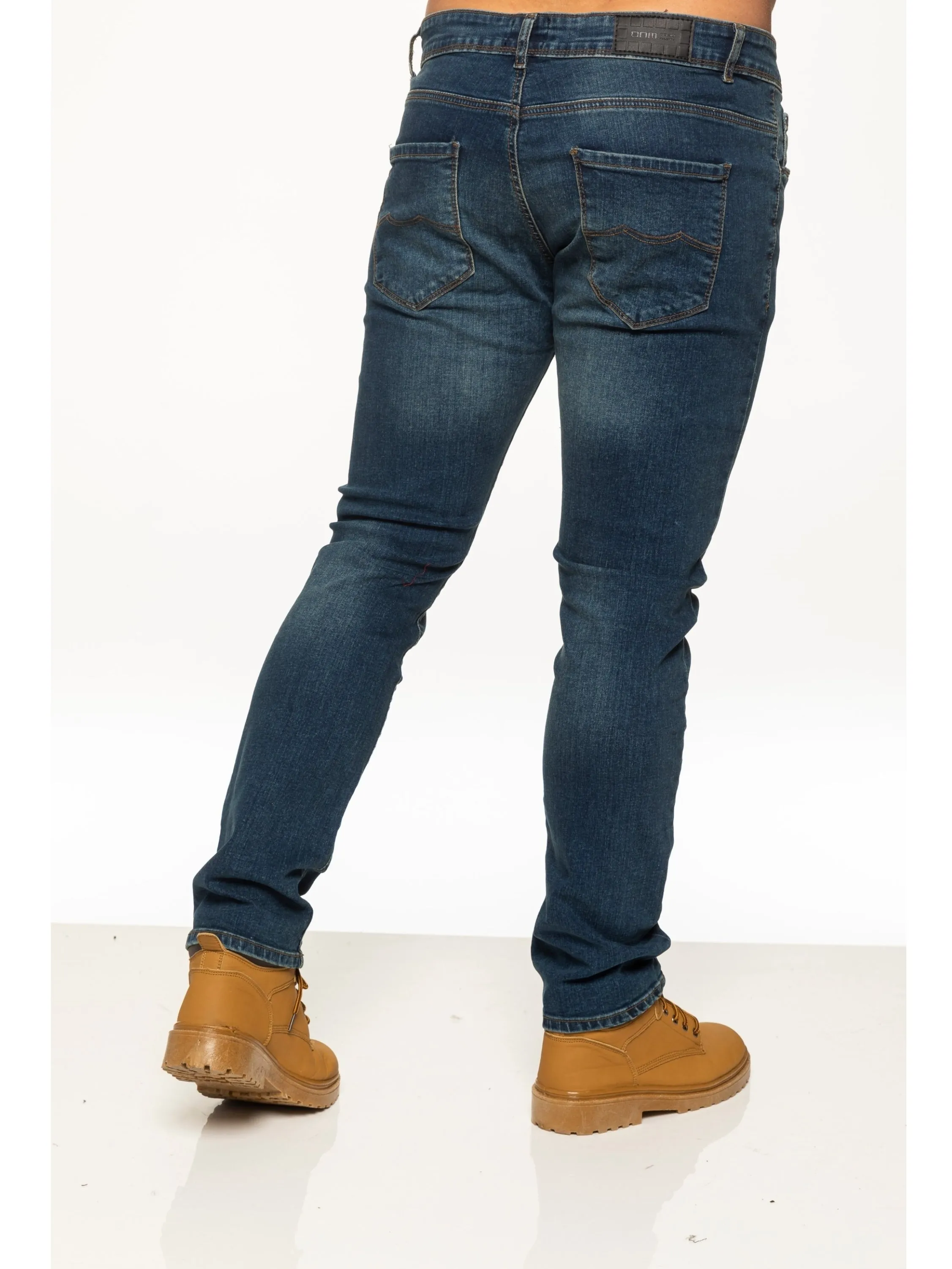 Mens Skinny Stretch Stonewash Denim Jeans | Enzo Designer Menswear