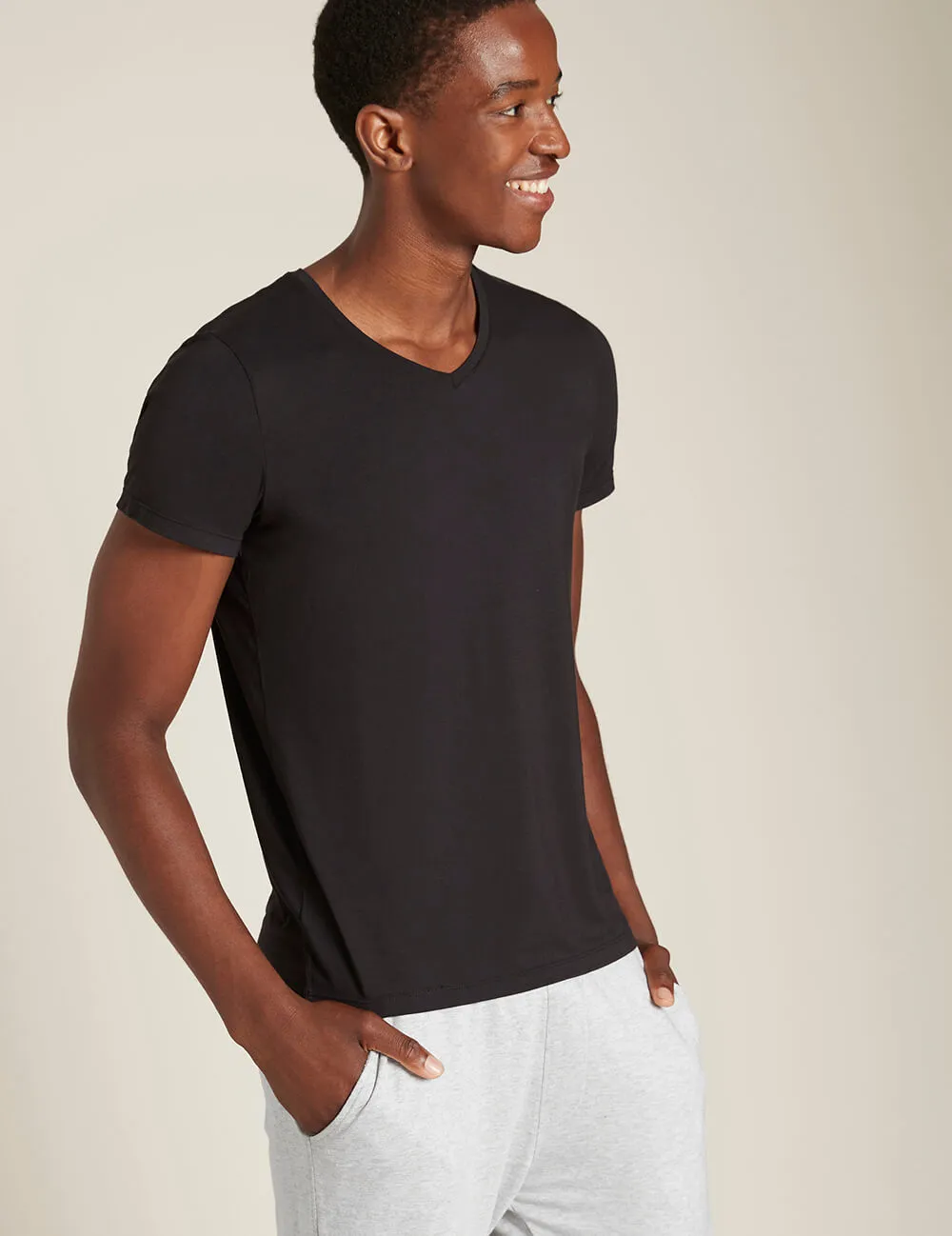 Men's V-Neck T-Shirt - Black