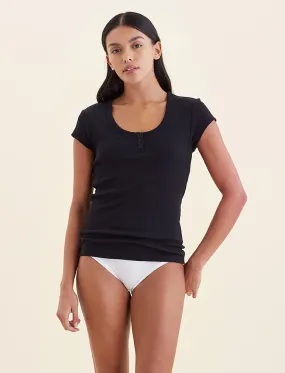 Milla Rib Shelf Bra Henley Tee