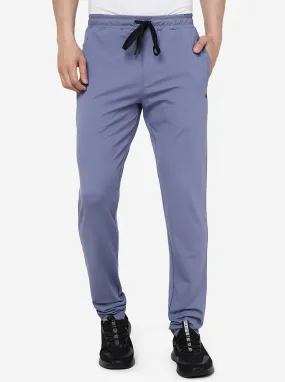 Moon Light Blue Solid Slim Fit Track Pant | JadeBlue