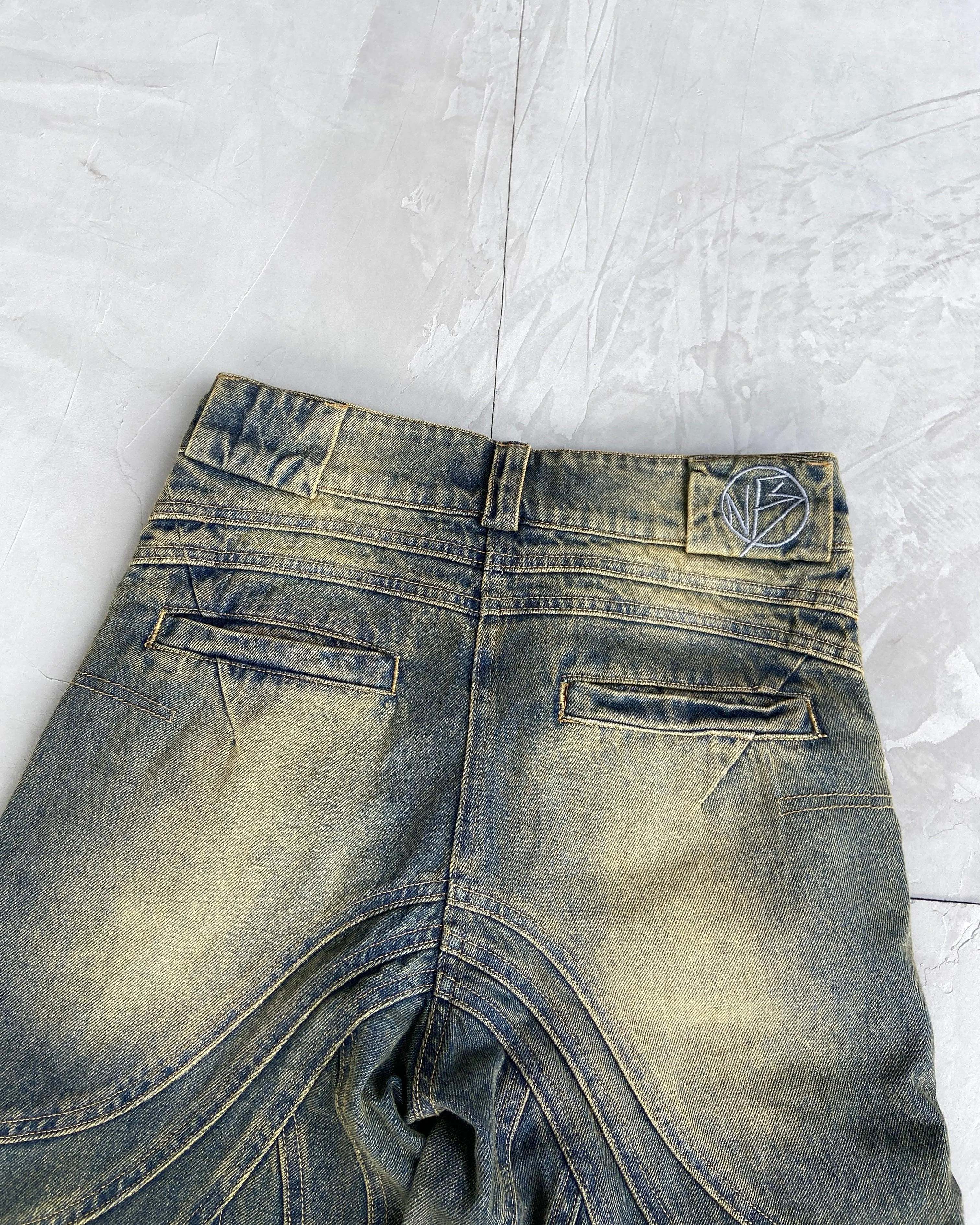 NO FAITH STUDIOS WAVE HEAVY DENIM JEANS - S