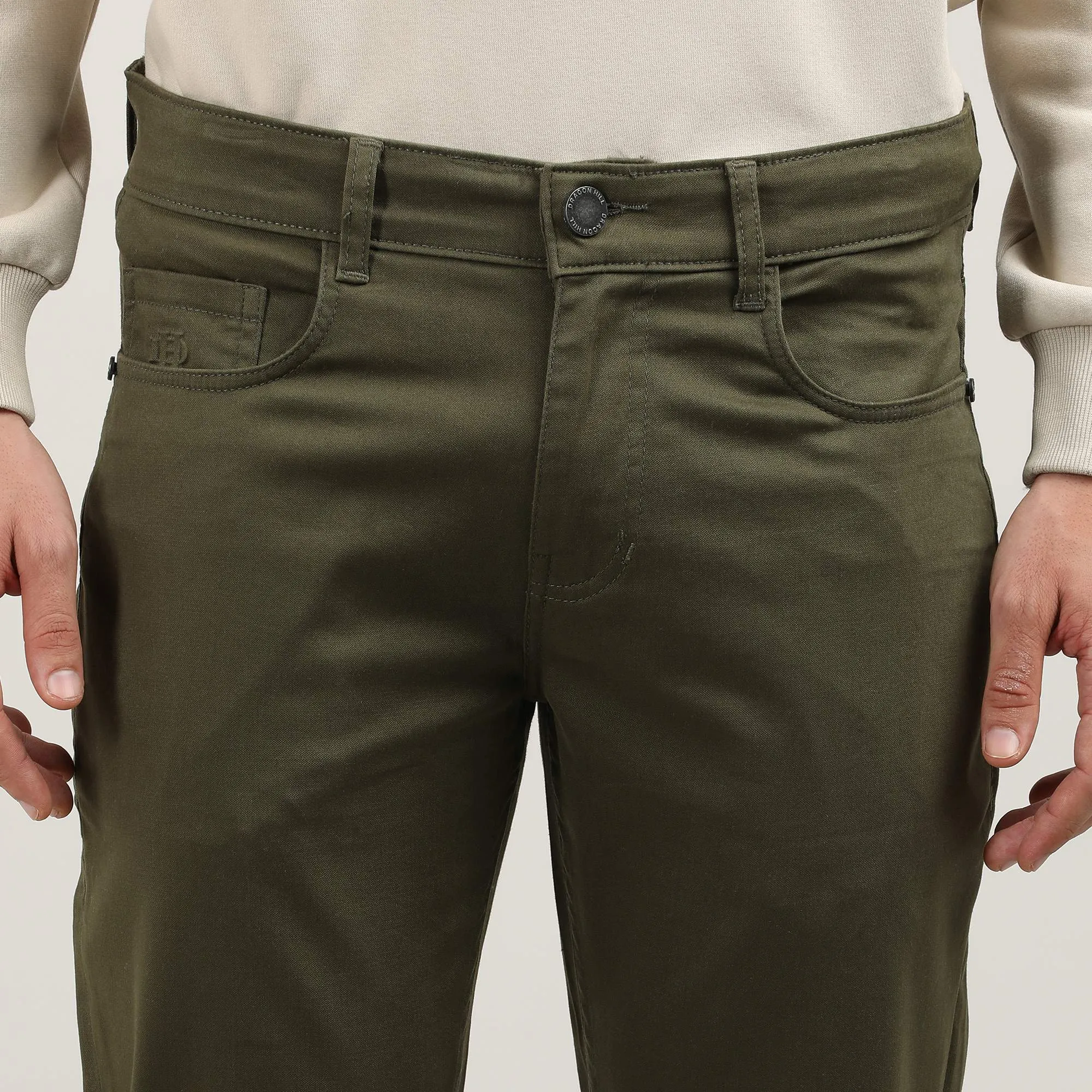 Olive-Slim Tapered-Cotton-Stretch-Jeans