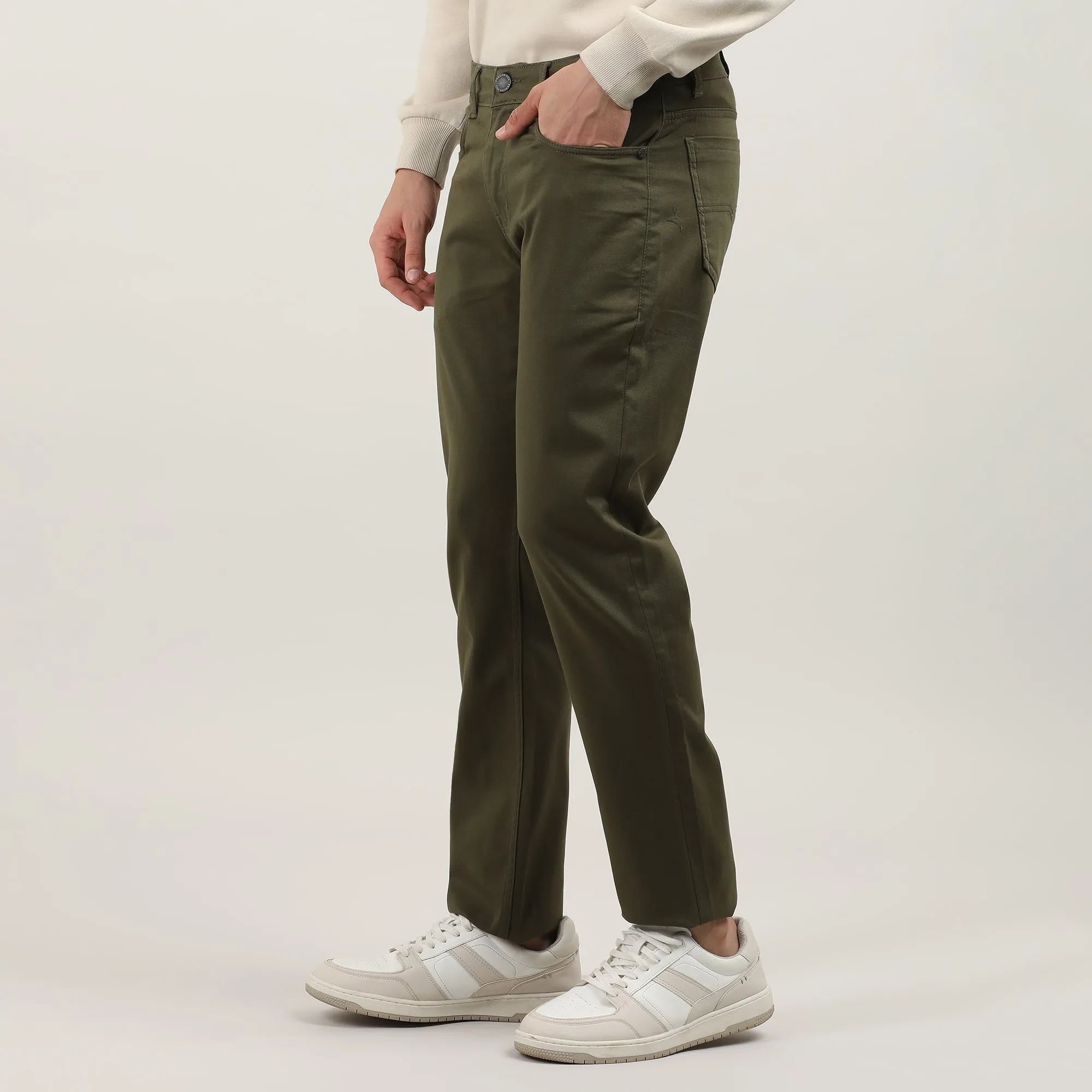 Olive-Slim Tapered-Cotton-Stretch-Jeans