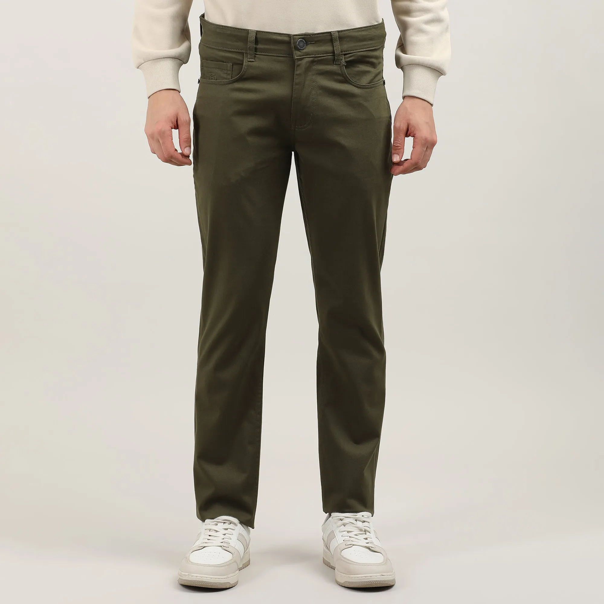 Olive-Slim Tapered-Cotton-Stretch-Jeans