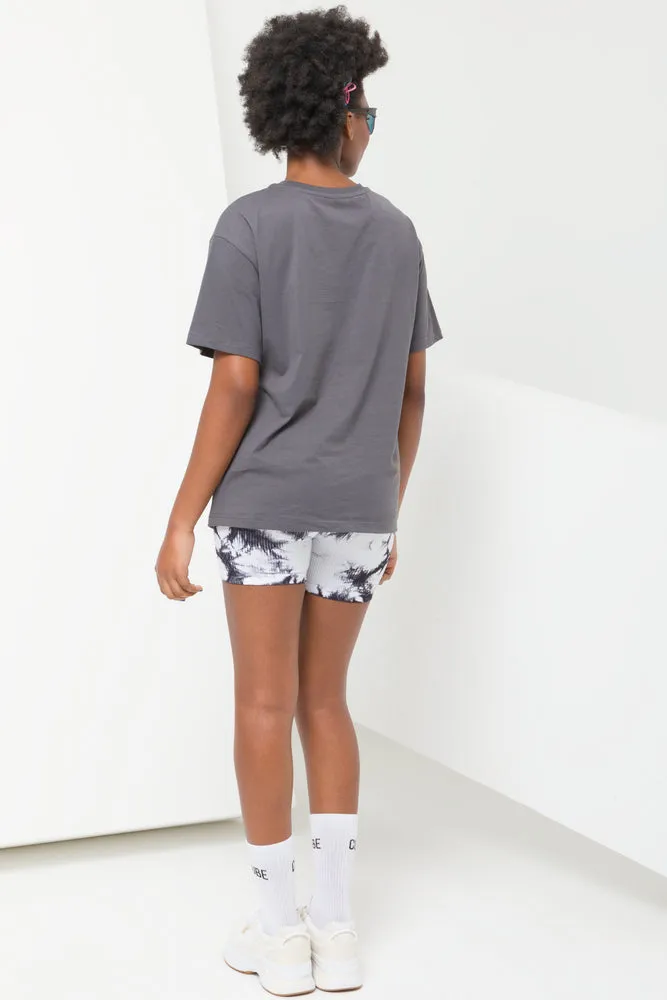 Oversized Graphic Tees Charcoal