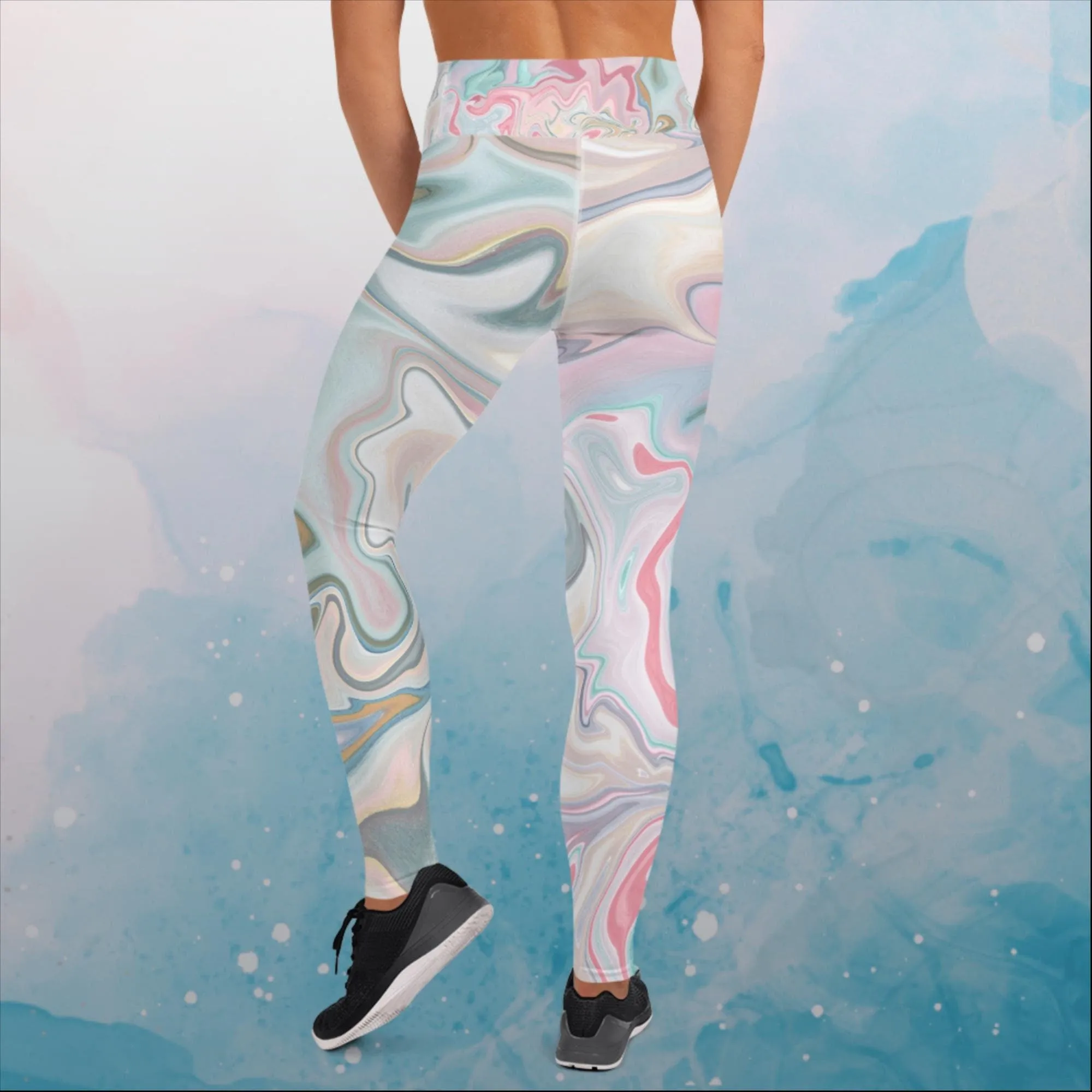 Pink Marbling Yoga Leggings