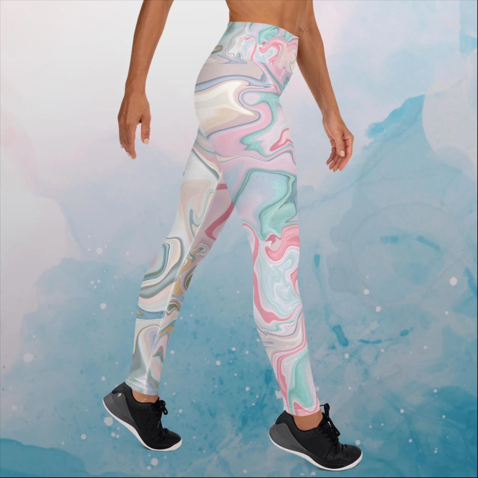 Pink Marbling Yoga Leggings